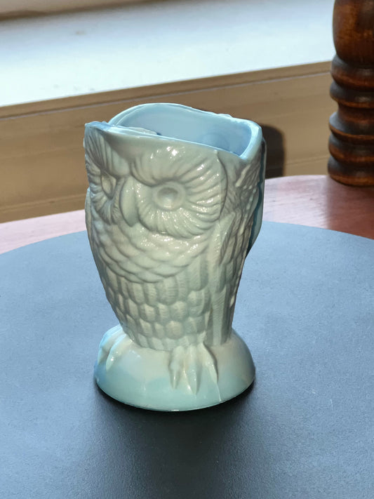 Antique EAPG Owl Blue Glass Toothpick Holder, Blue Owl Art Glass, Owl Toothpick Holder, Vintage Container, Lover Antiques and Vintage