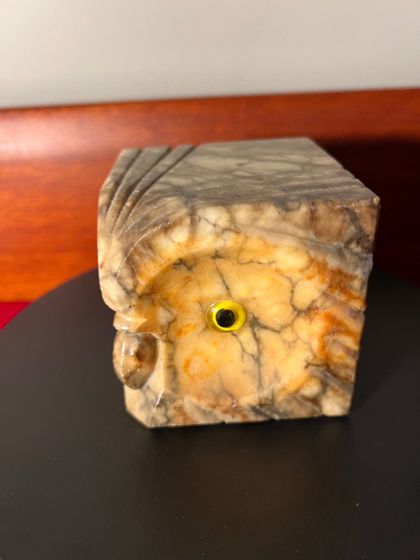 Vintage Alabaster Stone Owl, Made in Italy, Vintage Stone Owl, Stone Mushroom Figure, Lover Antiques and Vintage