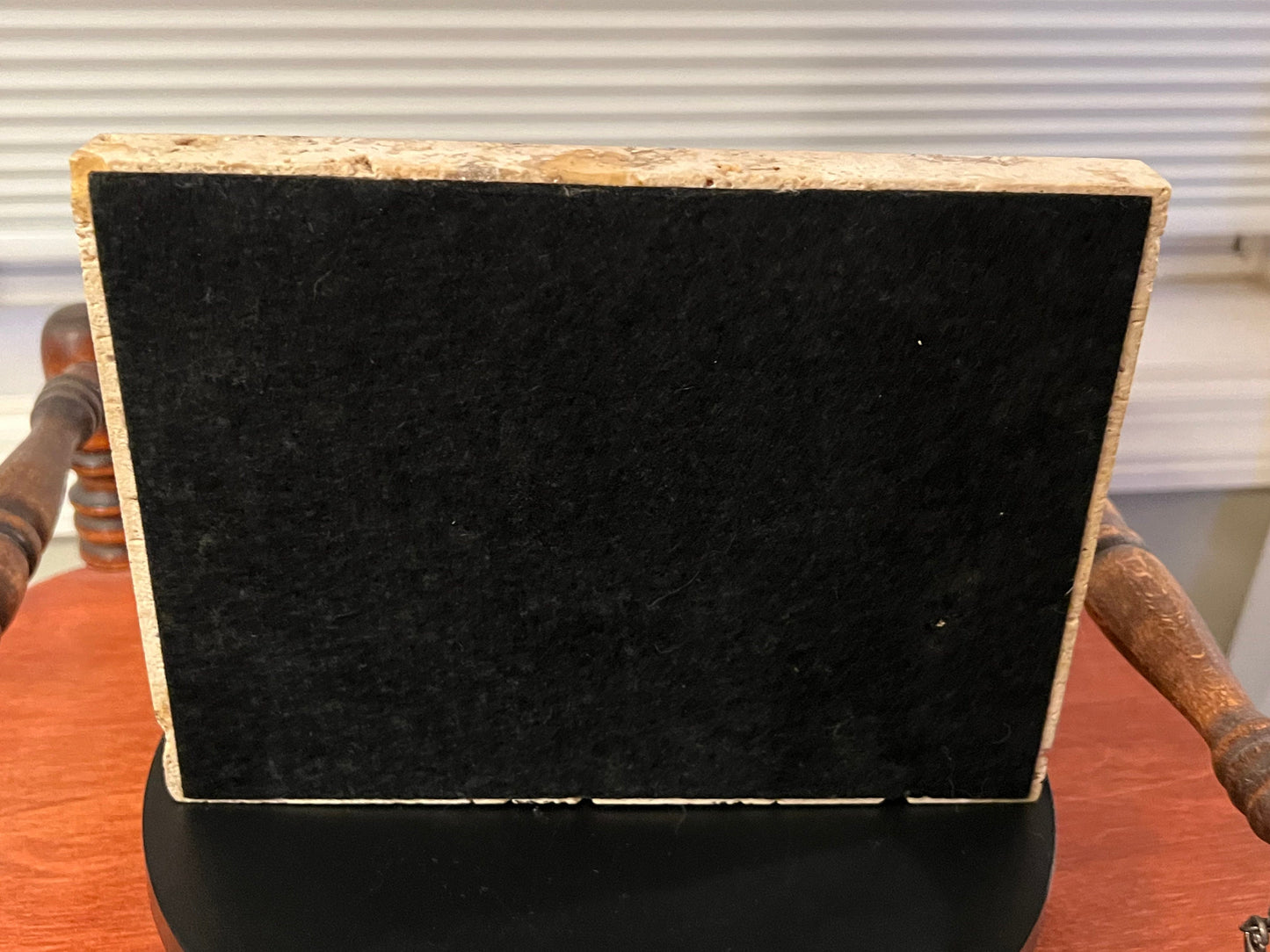 Vintage Owl Etching on Italy Travertine Tile Pen Holder, Signed by Rodney M. Winfield, Owl Stone Carving, Etching of Owl, Lover Antiques