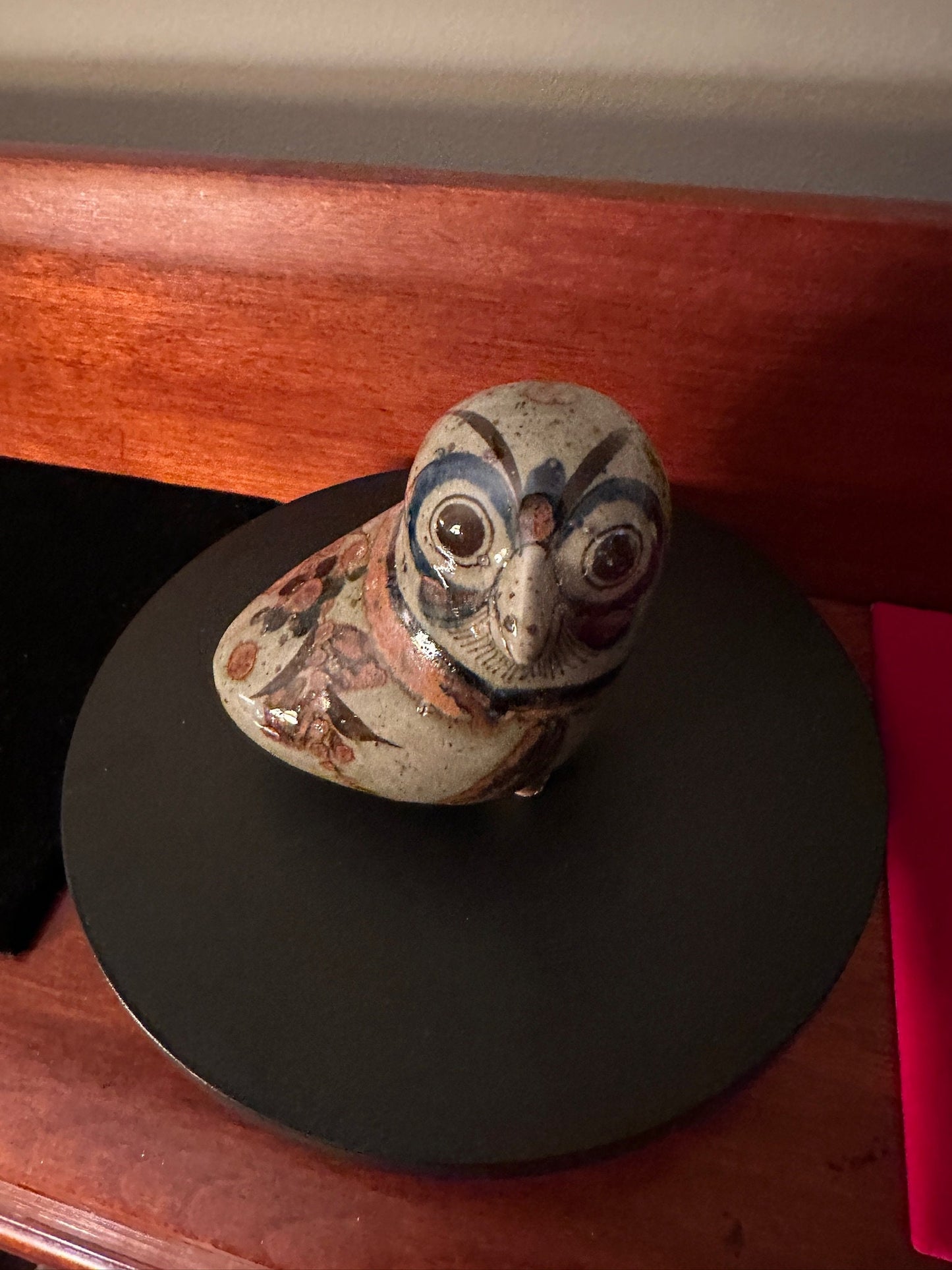 Vintage Tonala Mexican Pottery Owl, signed CAT, Ken Edwards Pottery, Owl Art, Mid-Century Modern Pottery, Bird Lover Antiques and Vintage
