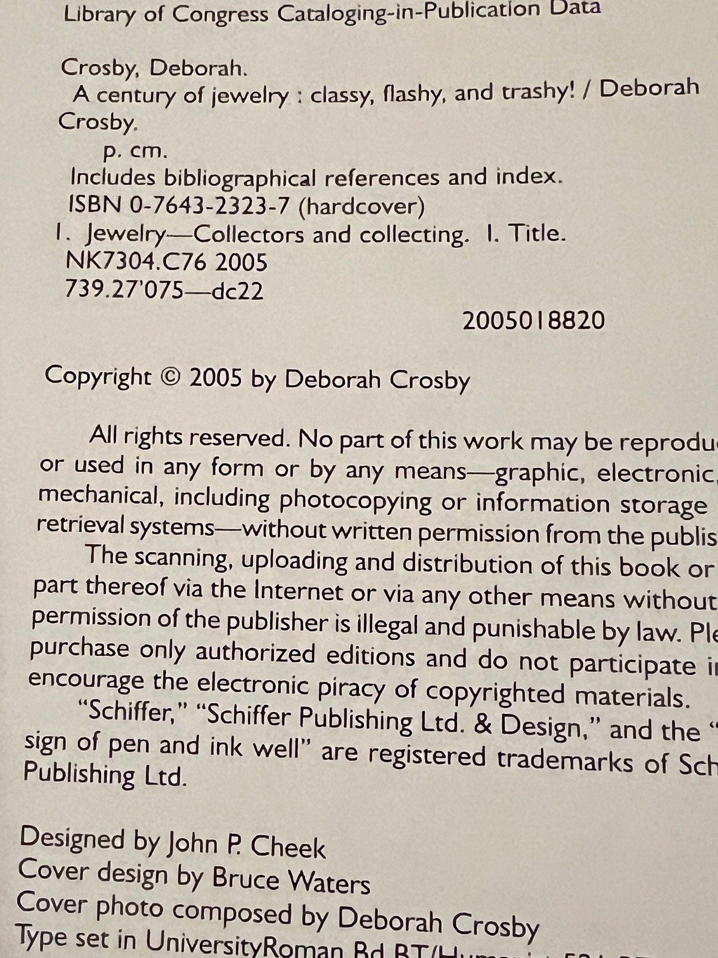A Century of Jewelry Book, Classy, Flashy, and Trashy book, by Deborah Crosby, with Price Guide, Lover Antiques and Vintage