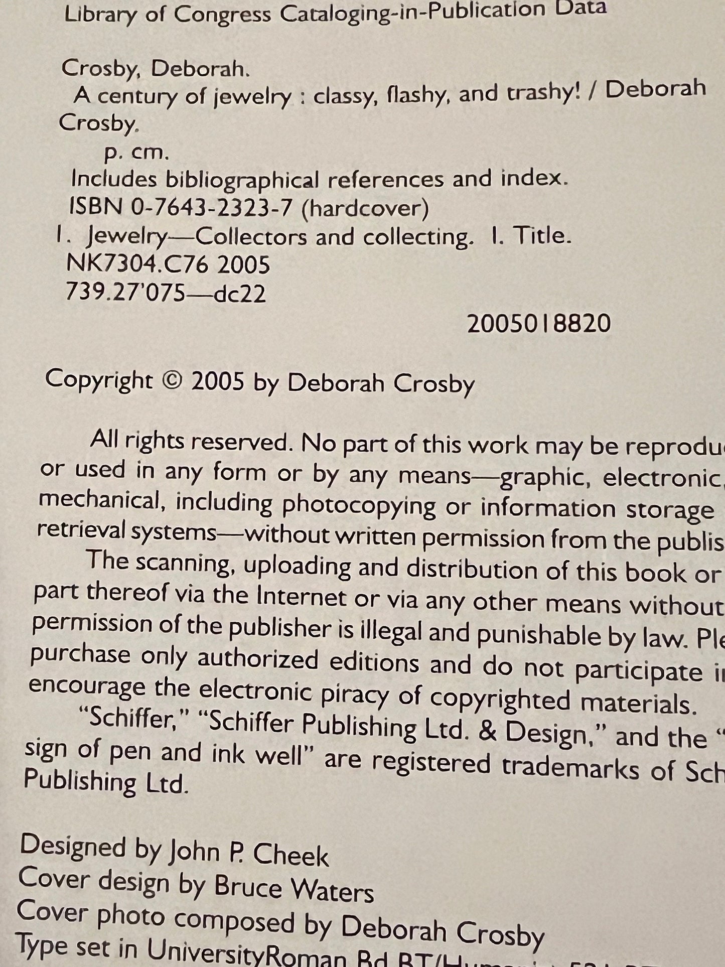 A Century of Jewelry Book, Classy, Flashy, and Trashy book, by Deborah Crosby, with Price Guide, Lover Antiques and Vintage