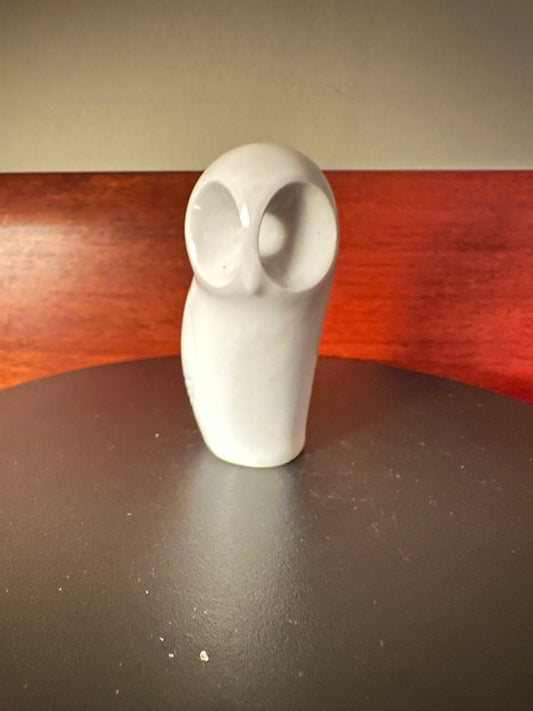 Vintage Porcelain Owl Figurine, Art Deco Style Owl, design by Jaraslav Jezek, Royal Dux Bohemia, Lover Antiques