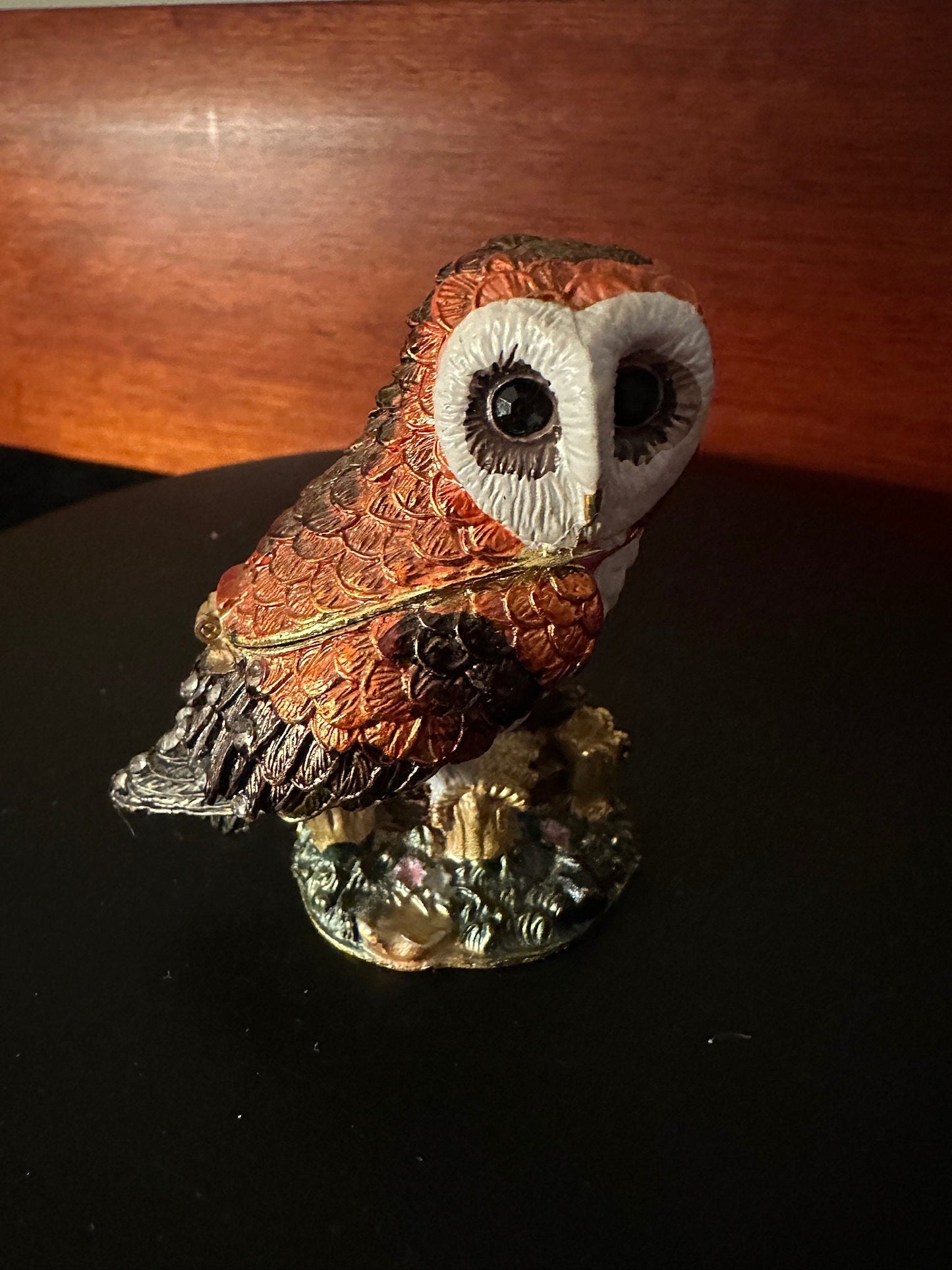 Vintage Metal Owl with Trinket Box, Back Opens Up to Hidden Compartment Owl, Huge Owl Collection, Lover Antiques and Vintage