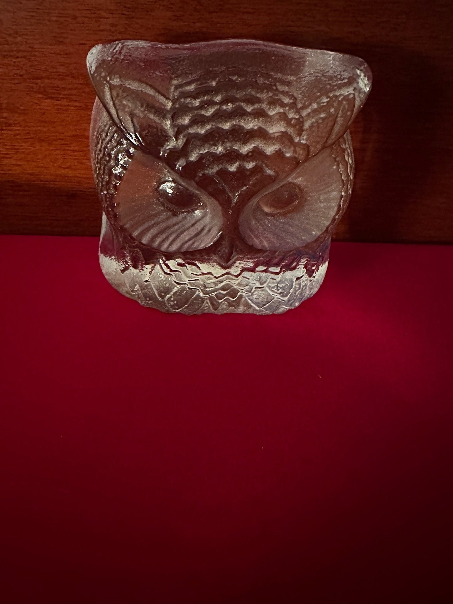 Vintage Glass Owl Paperweight by Swedish Nybo, Vintage Glass Art Owl, Swedish Glass Owl, Lover Antiques and Vintage