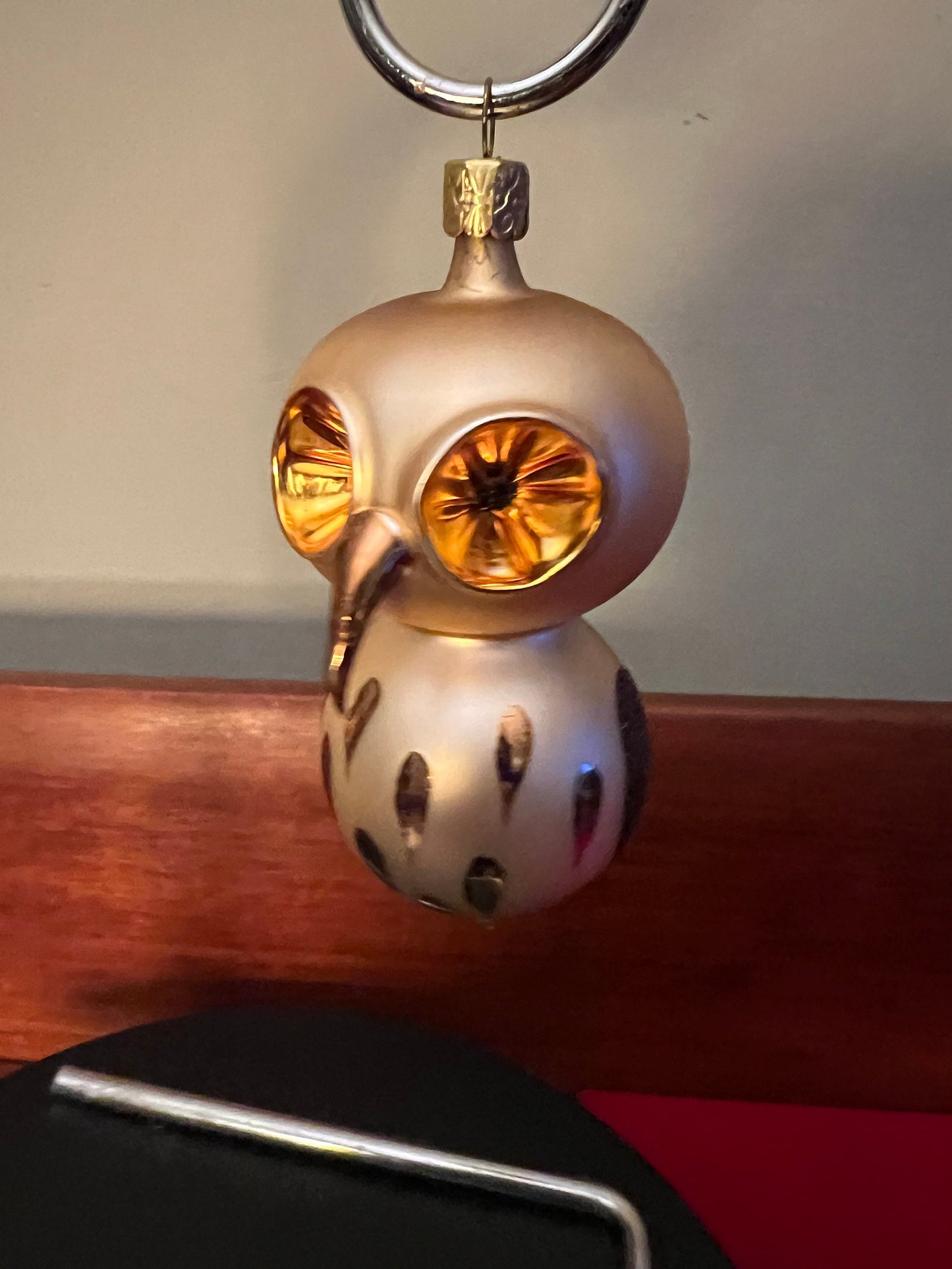 Vintage Gold Owl Ornament Made in Czechoslovakia, Golden Owl Ornament, Lover Antiques and Vintage