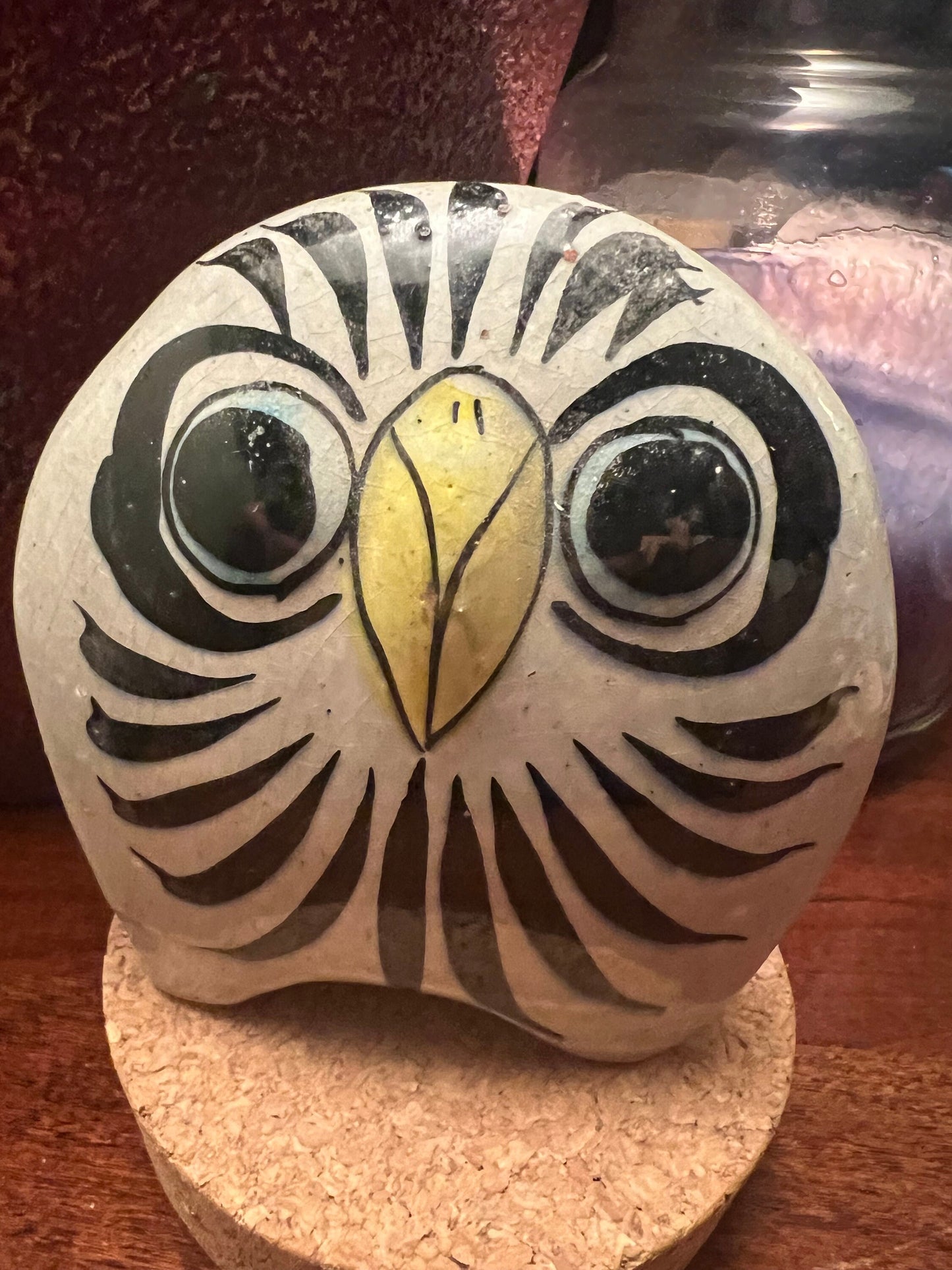 Vintage Tonala Mexican Pottery Owl, signed CAT, Ken Edwards Pottery, Owl Art, Mid-Century Modern Pottery, Bird Lover Antiques and Vintage