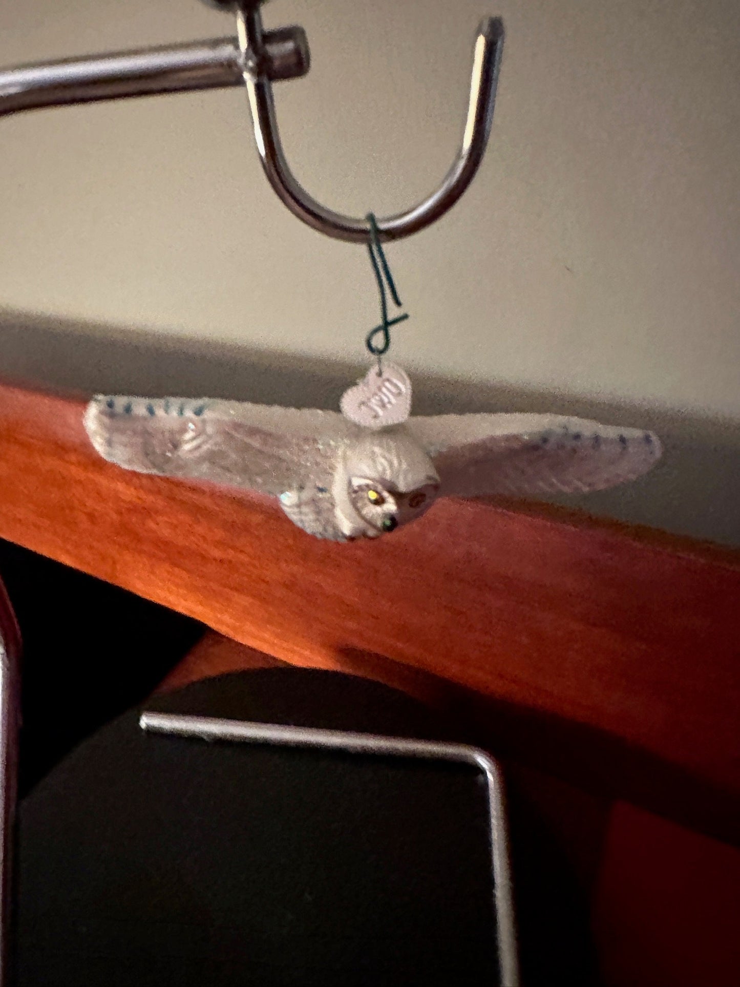 Vintage Glass Flying Owl, Owl in Flight Ornament, Owl Christmas Holiday, Lover Antiques and Vintage