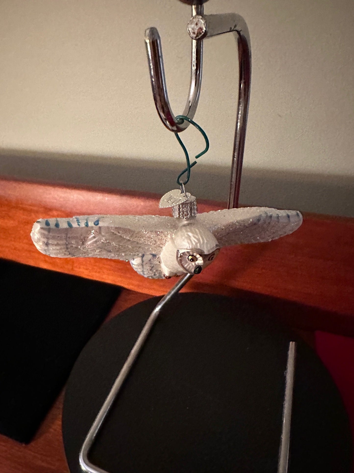 Vintage Glass Flying Owl, Owl in Flight Ornament, Owl Christmas Holiday, Lover Antiques and Vintage
