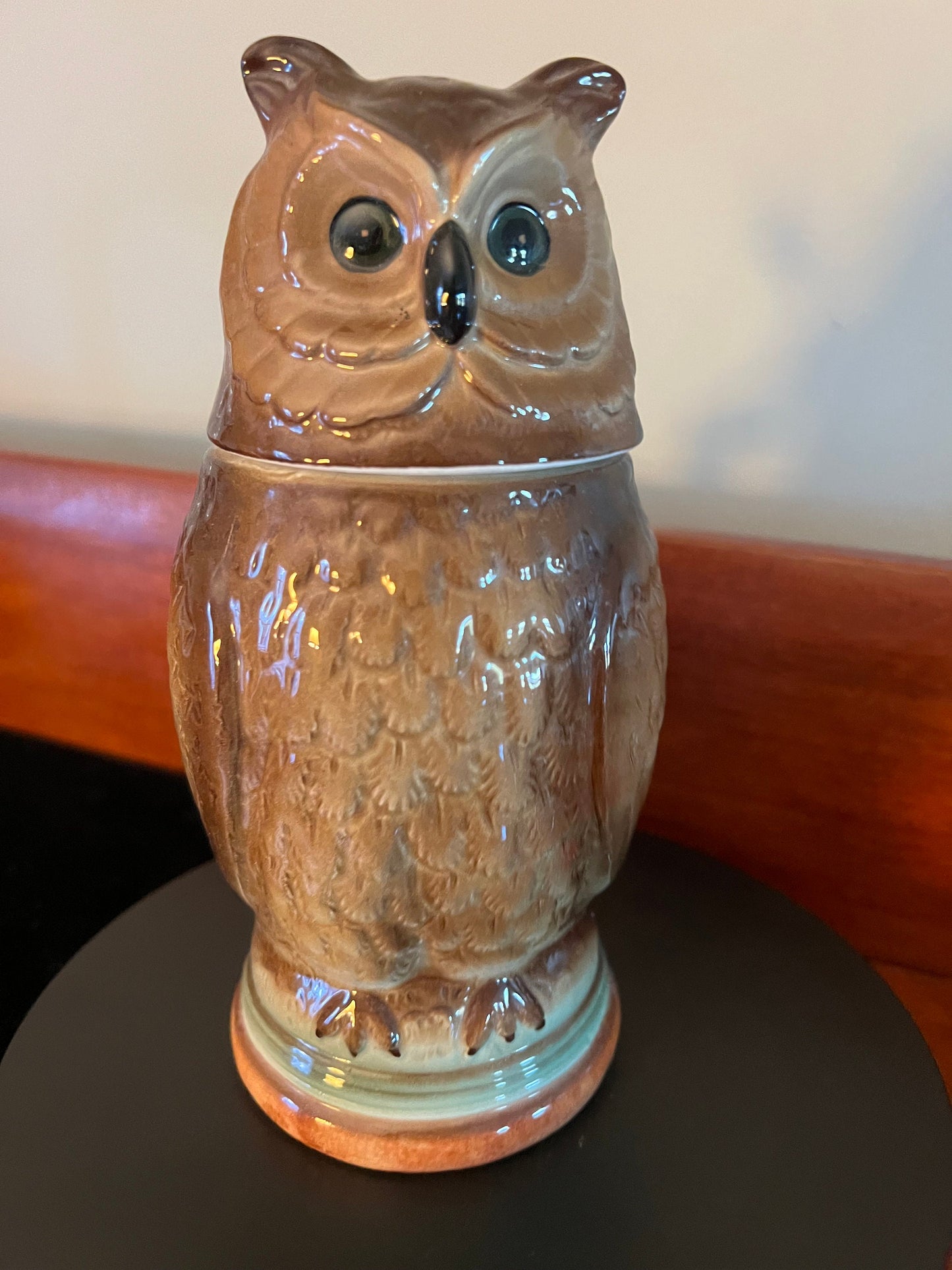 Vintage Porcelain Owl Beer Stein, Tall Owl Stein, Owl Figurine, Lover Antiques and Vintage