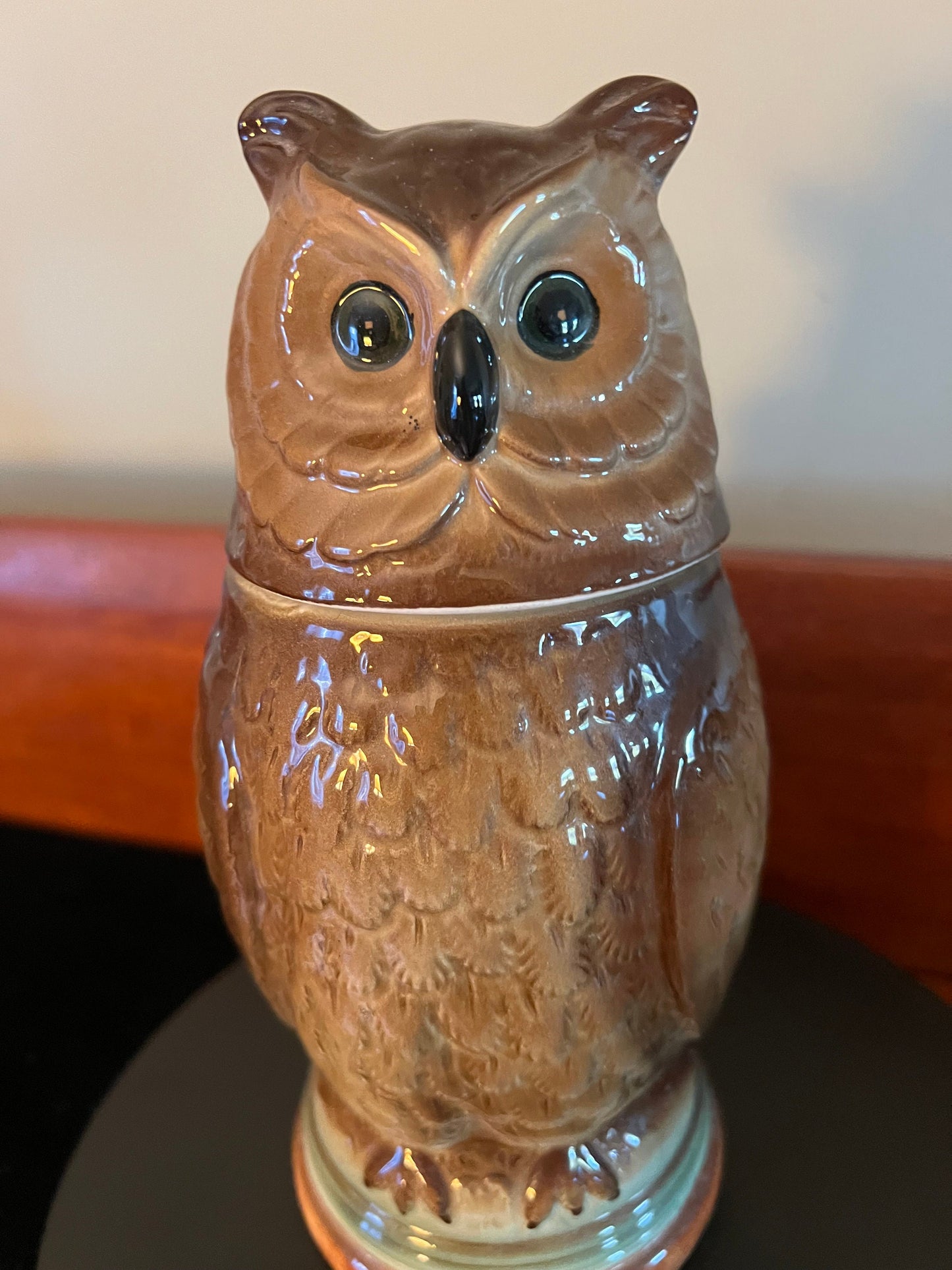 Vintage Porcelain Owl Beer Stein, Tall Owl Stein, Owl Figurine, Lover Antiques and Vintage