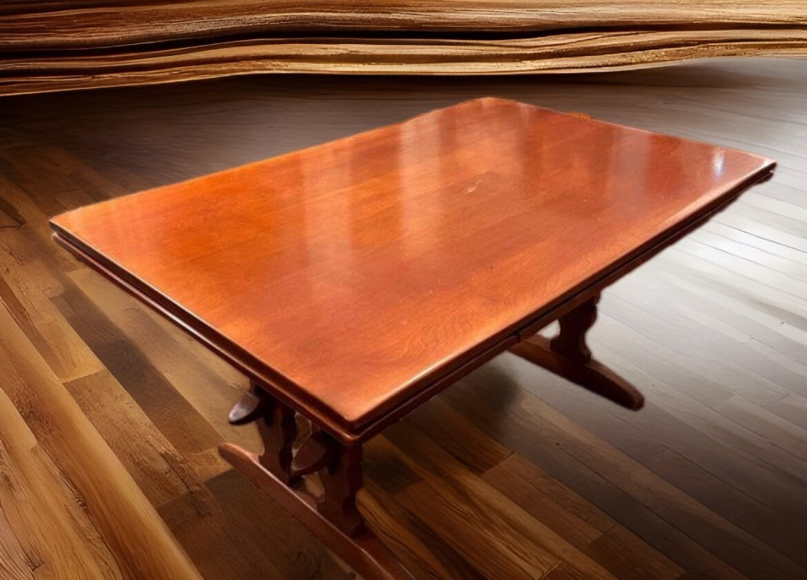 Cushman Colonial Creations Brandywine Manor Table No. 7030 Double Trestle Table Cushman Mid Century Table Lover Antiques and Vintage