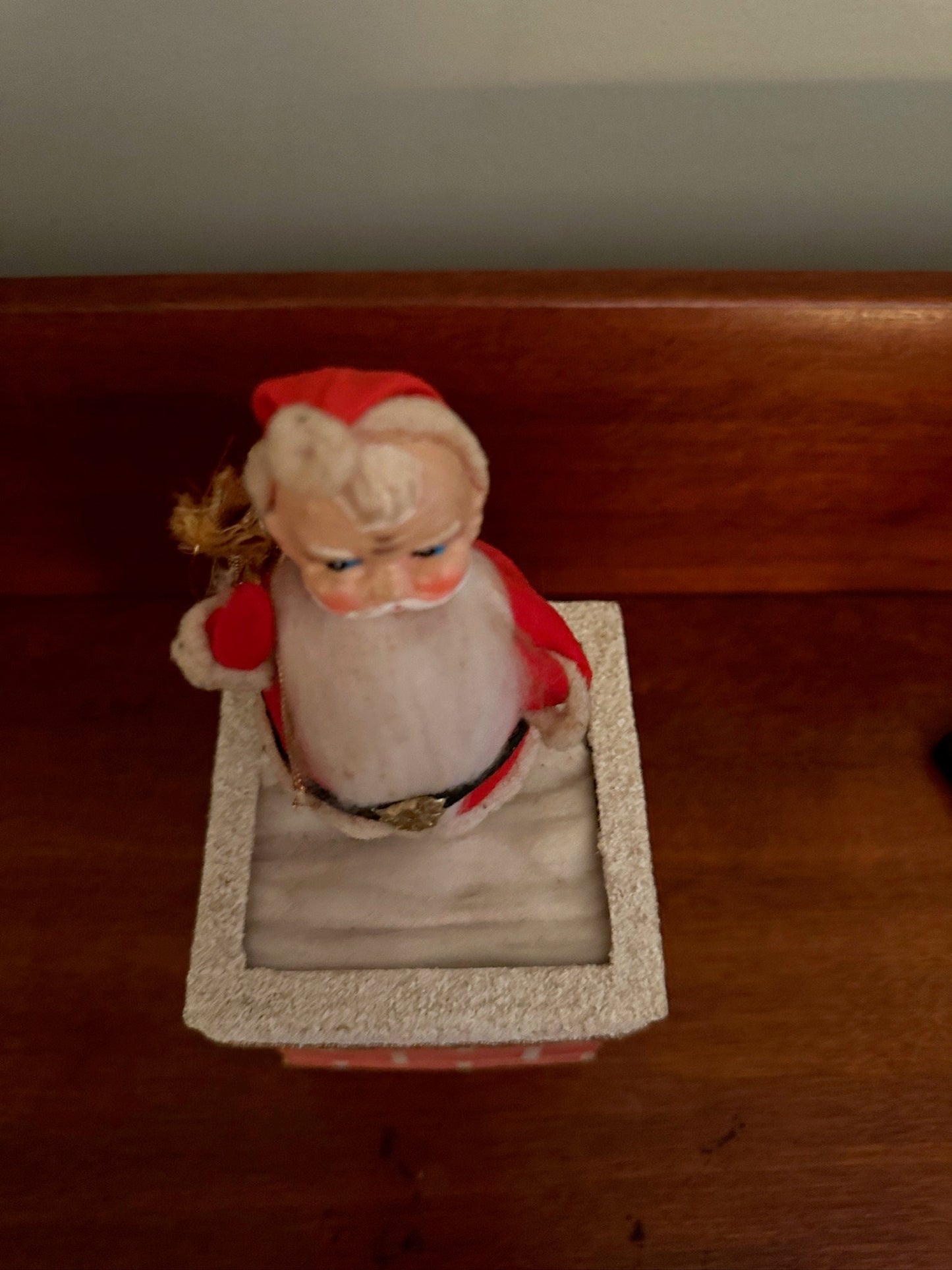 Vintage Santa Claus Wind Up Chimney Music Box, Santa Claus is Coming to Town, Vintage Santa Music Box, Lover Antiques and Vintage