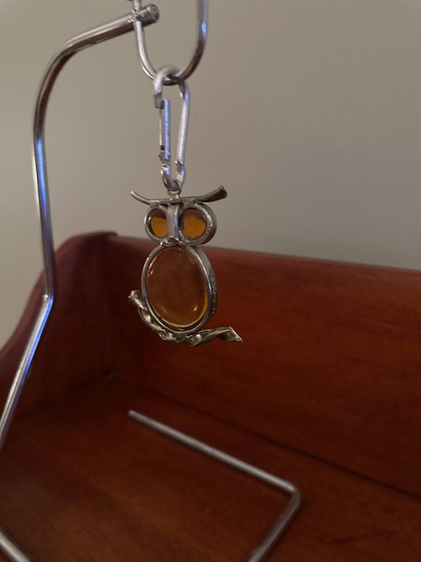 Vintage Stained Glass Owl, Amber Glass Owl, Owl Figure, Stained Glass Owls, Lover Antiques and Vintage
