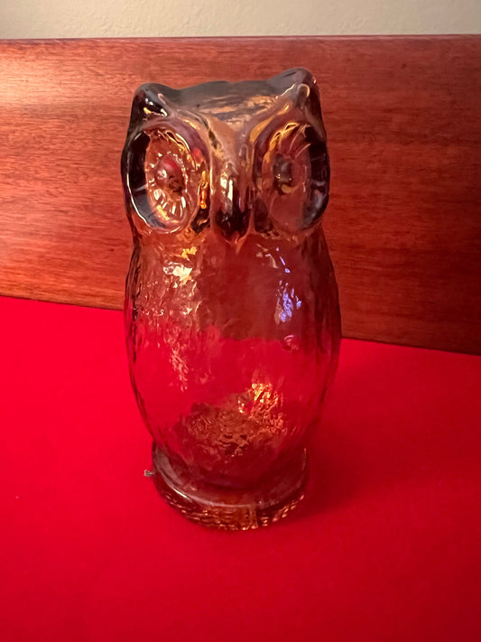 Vintage Pilgrim Glass Amber Orange Glass Owl, Owl Figurine, Orange Art Owl, Home Decor, Lover Antiques and Vintage