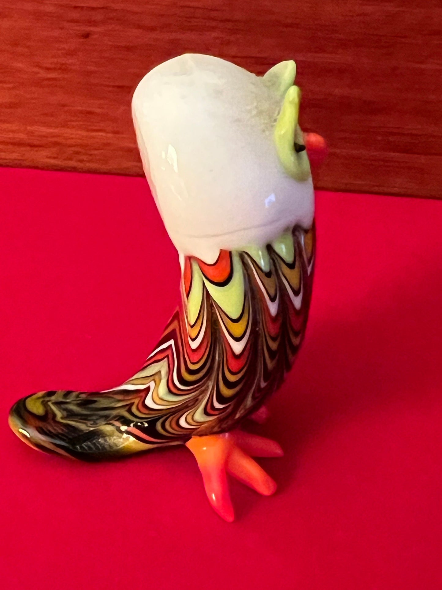 Vintage Murano Colorful Glass Owl, Glass Owl Figure, Owl Figurine, Lover Antiques and Vintage