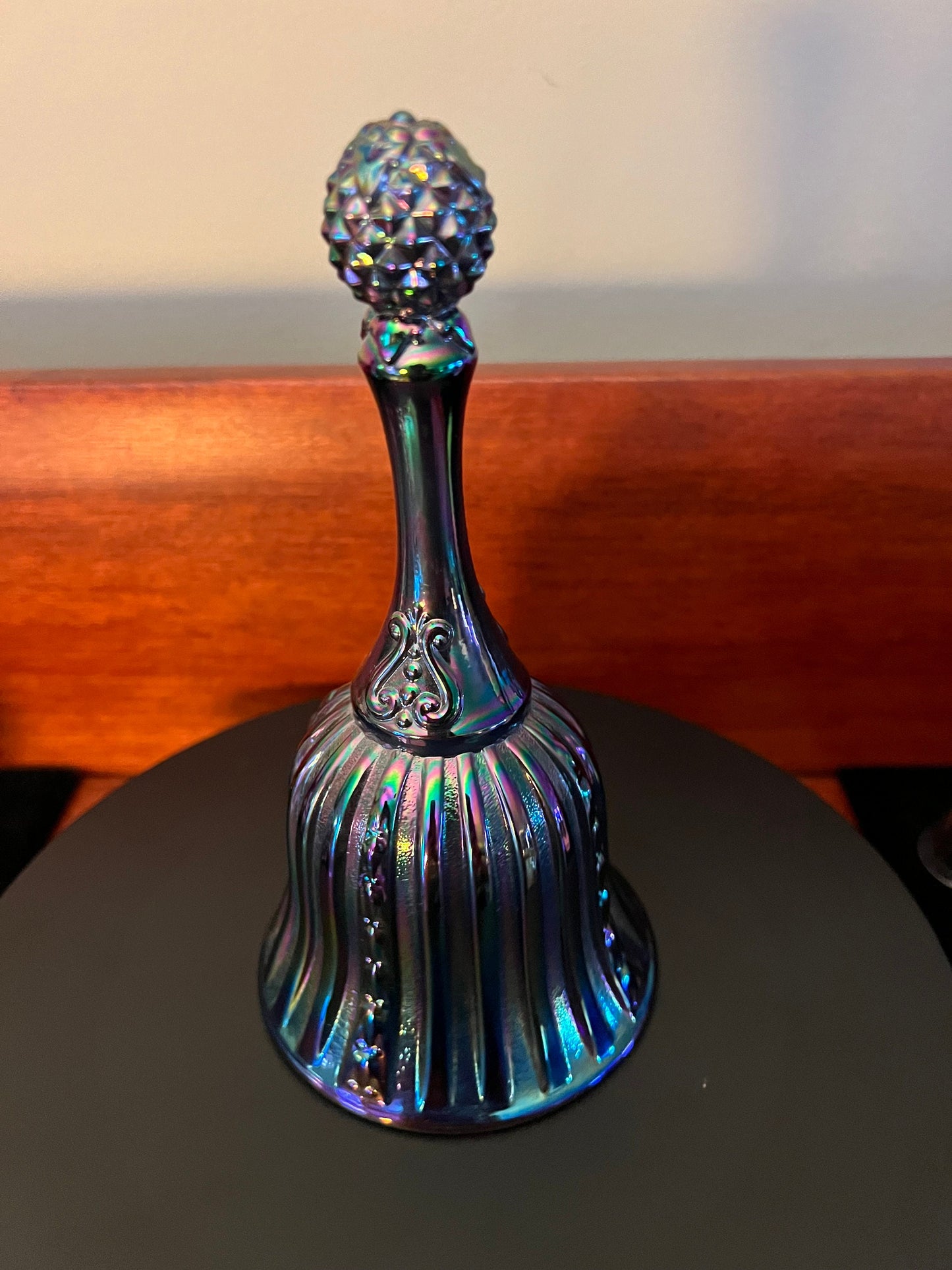 Vintage Fenton Iridescent Red Carnival Glass Bell Glass Art Lover Antiques and Vintage