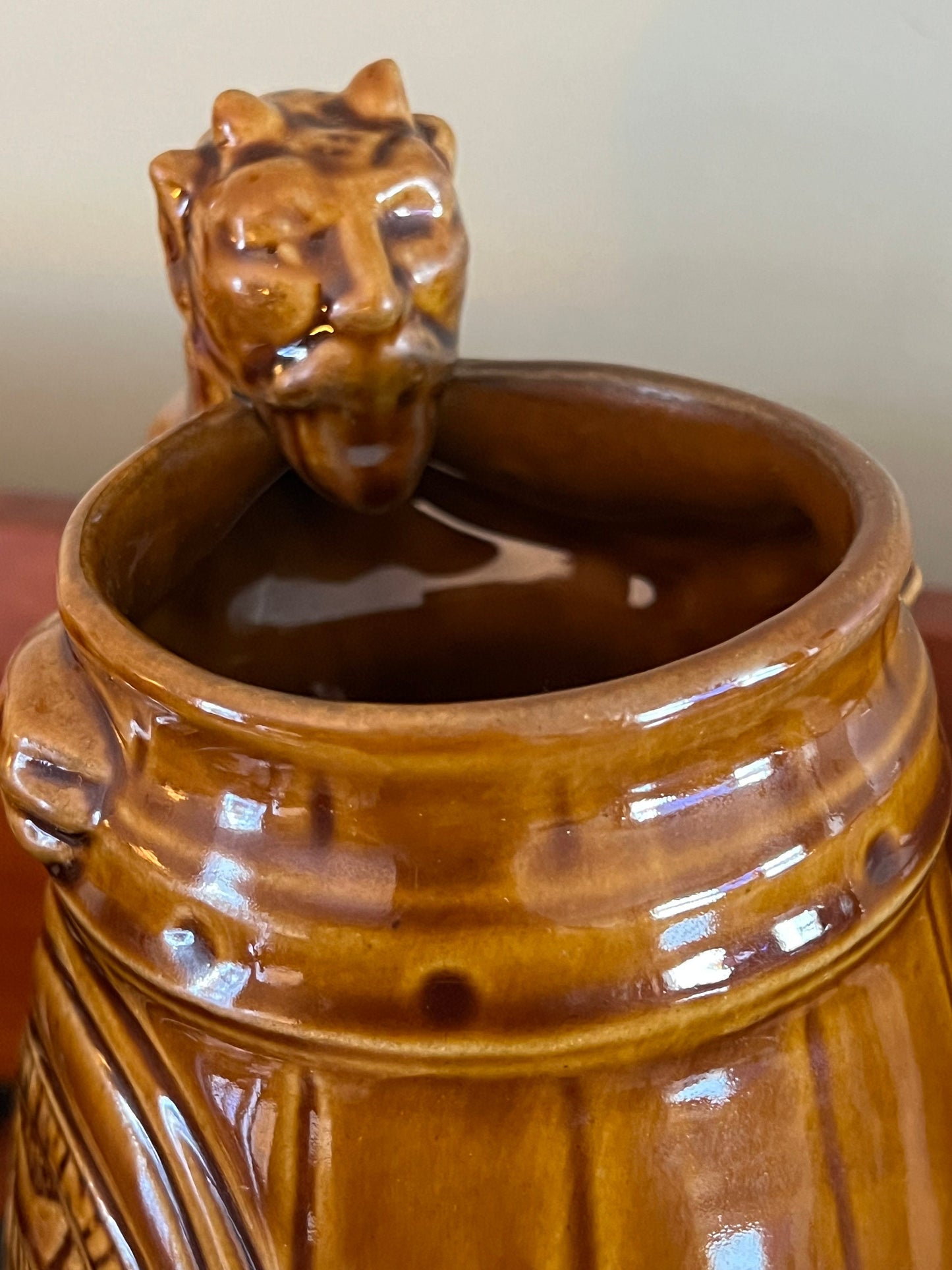 Vintage Lion Stein Mug, Czestochowa Poland Cup with Lion Handle, Lover Antiques and Vintage
