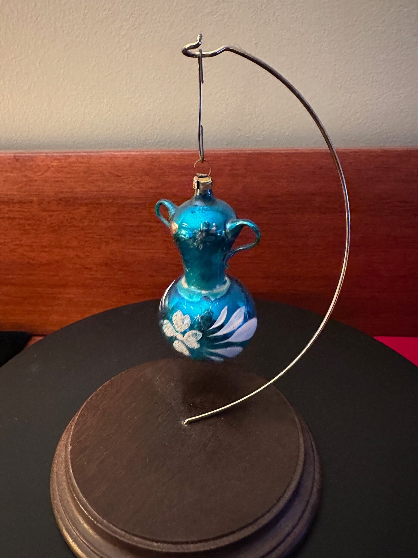 Vintage Blue Tea Pot Ornament, Hand Blown Teapot Ornament, Lover Antiques and Vintage