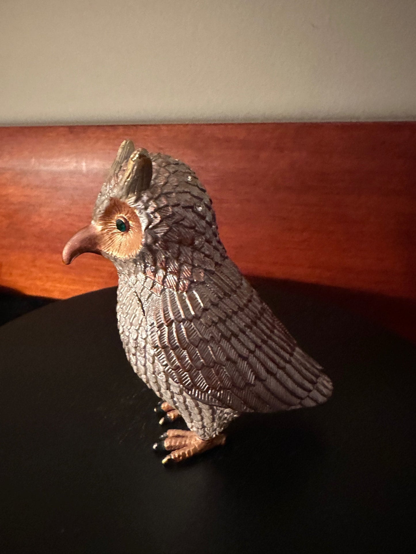 Vintage Silver Tone Metal Owl That Opens Up, Owl Trinket Box, Lover Antiques