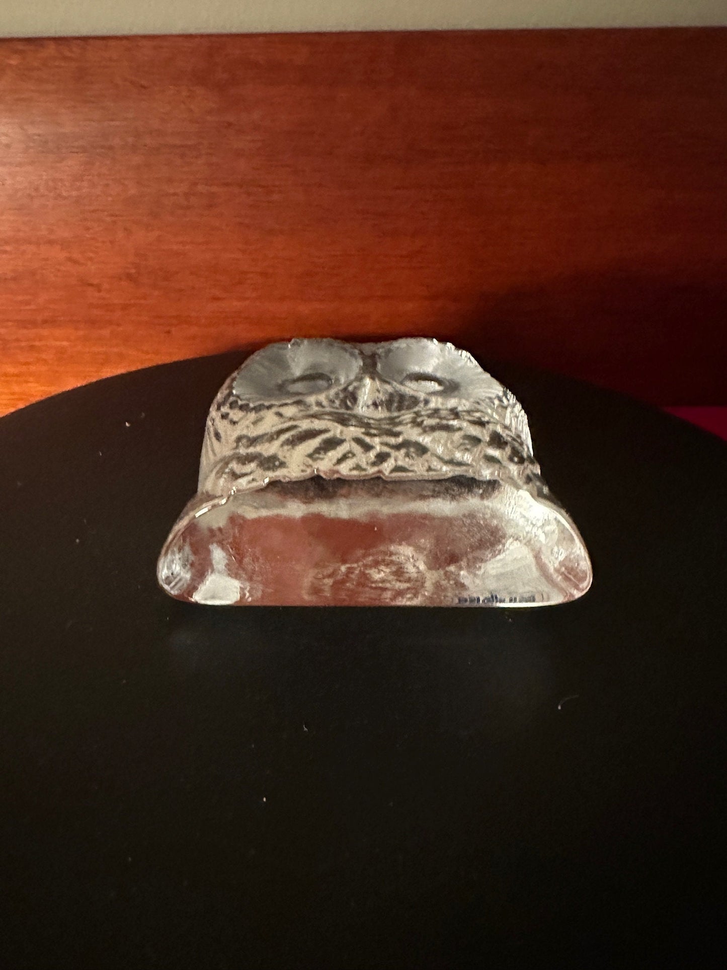 Vintage Glass Owl Paperweight by Swedish Nybo, Vintage Glass Art Owl, Swedish Glass Owl, Lover Antiques and Vintage