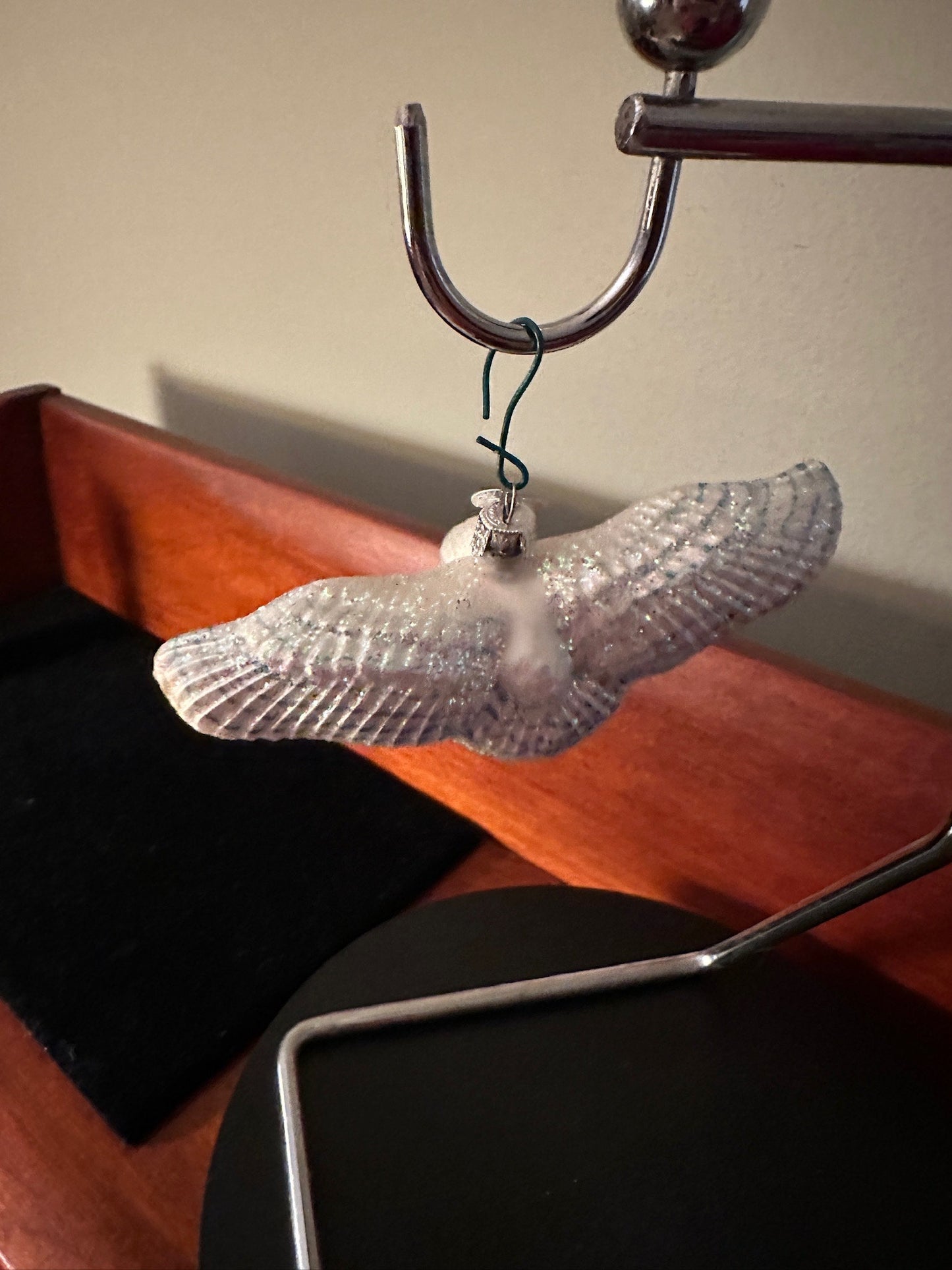 Vintage Glass Flying Owl, Owl in Flight Ornament, Owl Christmas Holiday, Lover Antiques and Vintage