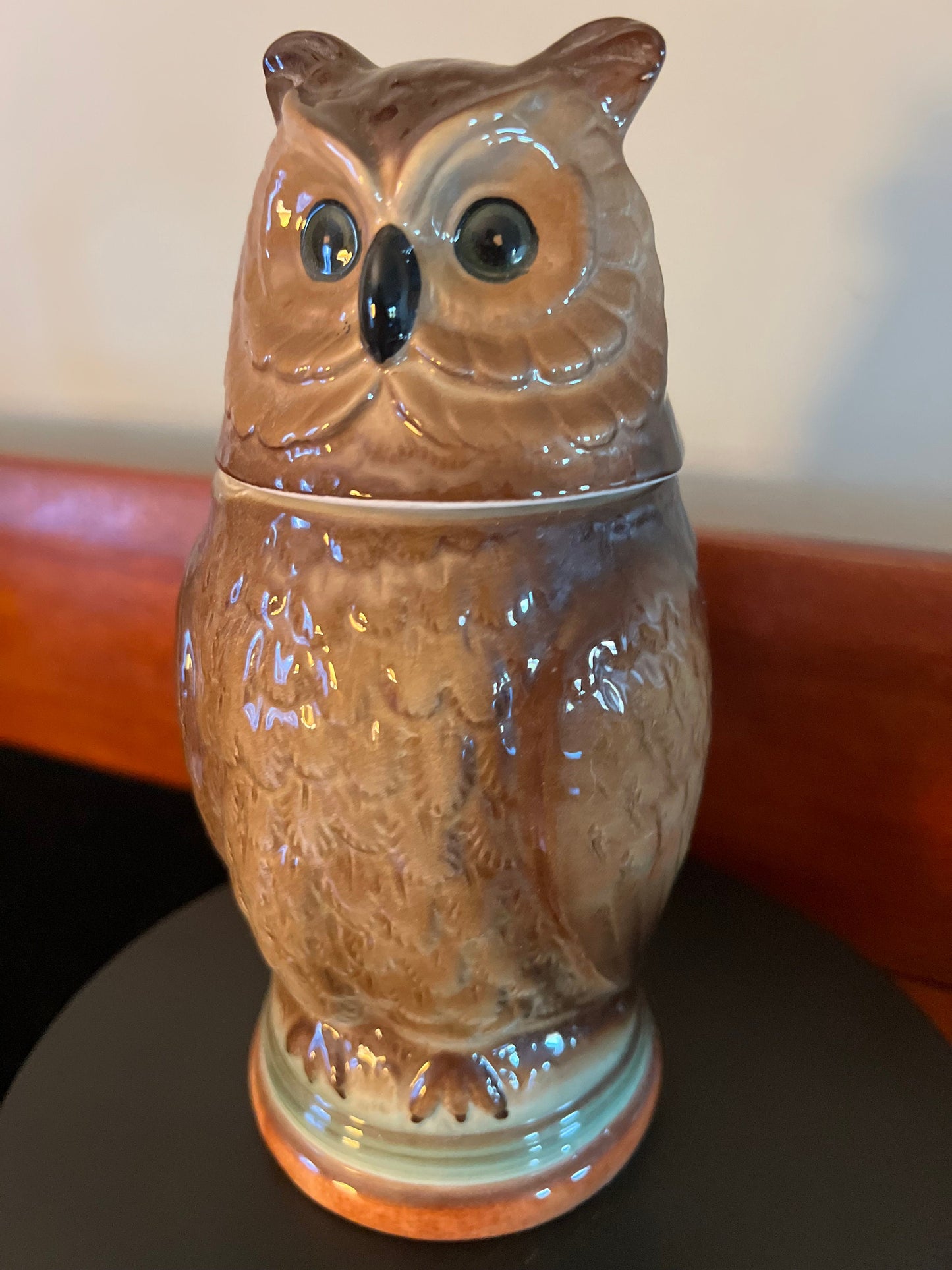 Vintage Porcelain Owl Beer Stein, Tall Owl Stein, Owl Figurine, Lover Antiques and Vintage