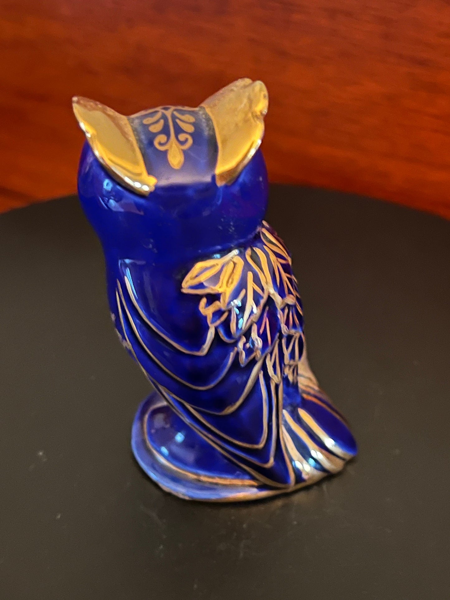 Vintage Cobalt Blue Owl Figurine, House of Faberge by the Franklin Mint Owl Statue, Limoges Owl, Lover Antiques and Vintage