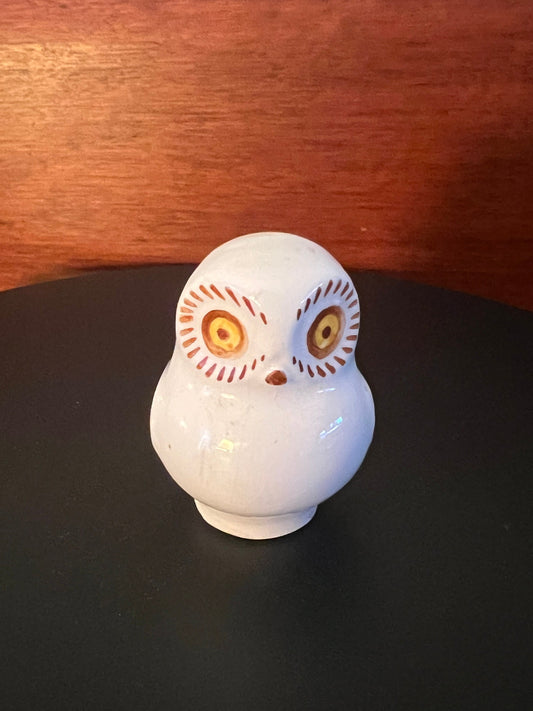 Vintage Mini Owl from Tonala Pottery, Small White Owl, Owl Art, Lover Antiques and Vintage