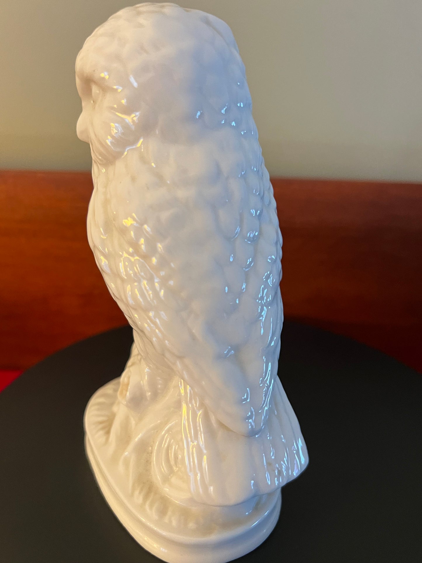 Vintage I.W. Rice & Co. Inc White Owl Statue, Made in Japan, Japanese white Owl on Base Lamp, Lover Antiques and Vintage