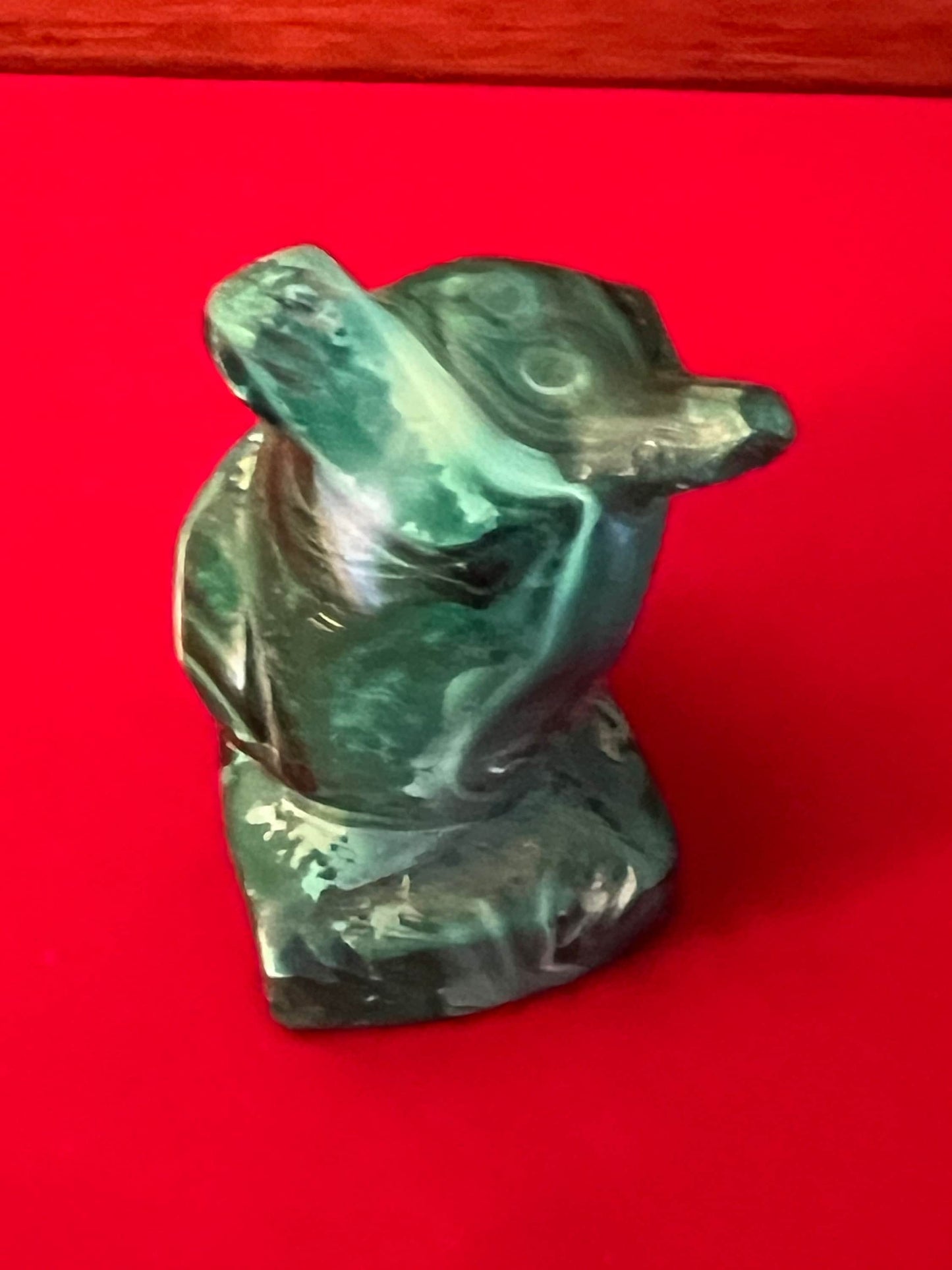 Vintage Carved Malachite Stone Owl on Pedestal Base, Green Stone Owl Figurine, Lover Antiques and Vintage