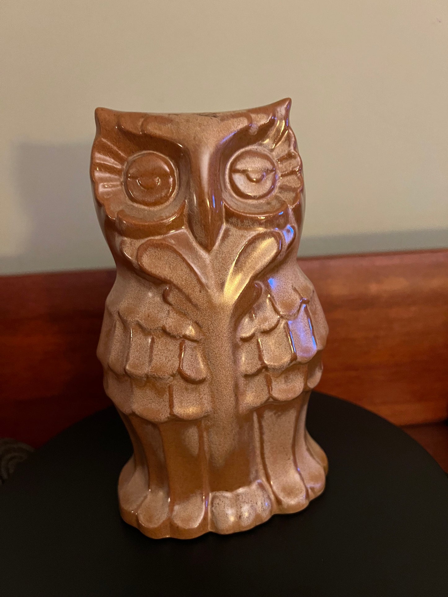 Vintage Frankoma Owl Pottery Bank, Frankoma Pottery Owl, Sand Brown Owl Bank by Frankoma, Lover Antiques and Vintage