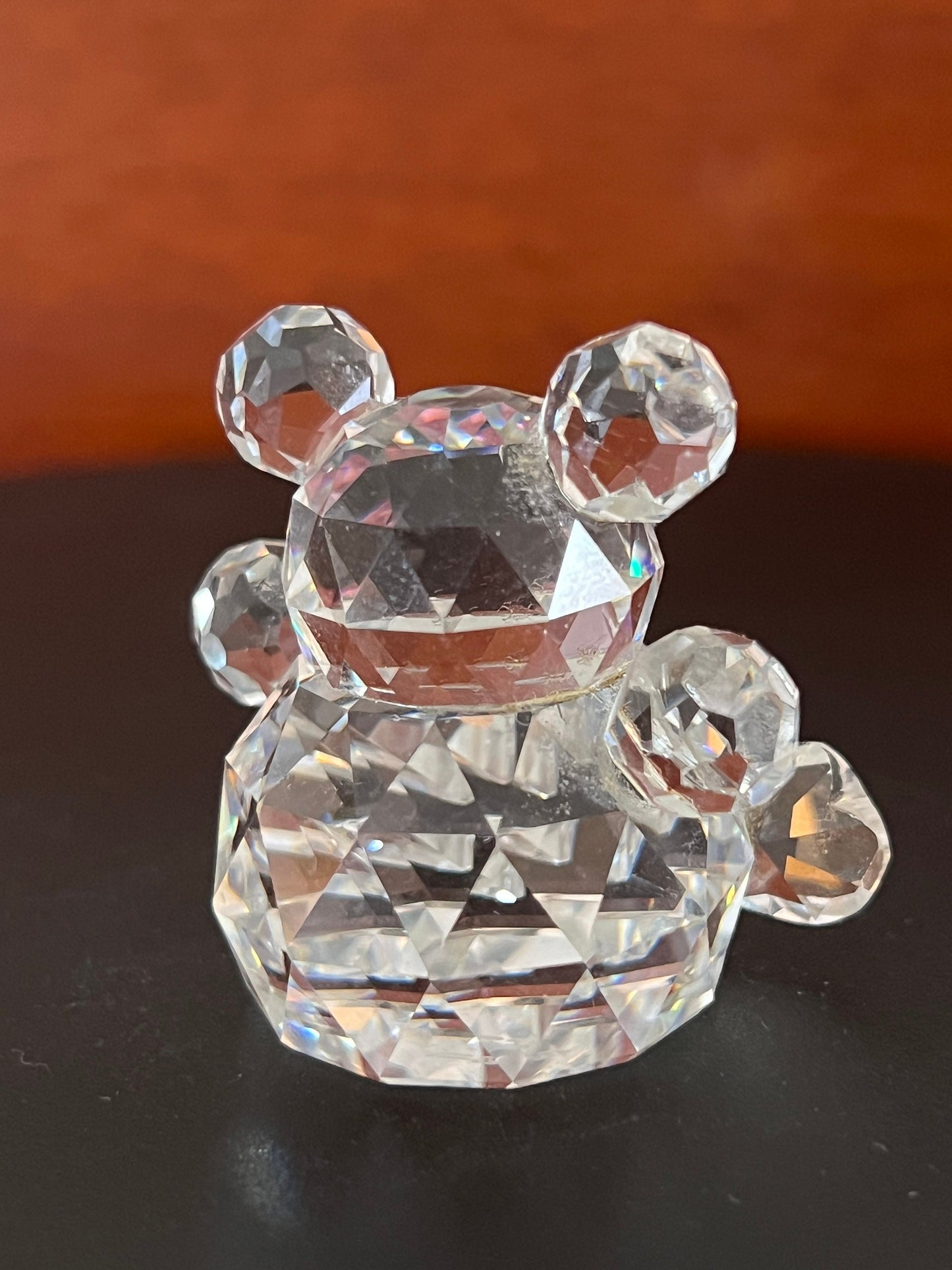 Swarovski Crystal Pink Heart Birthday Bear, Princess Mo Mini Color Crystal Figurine Bear Crystal Figurine, Swarovski Bear Woodland Animals