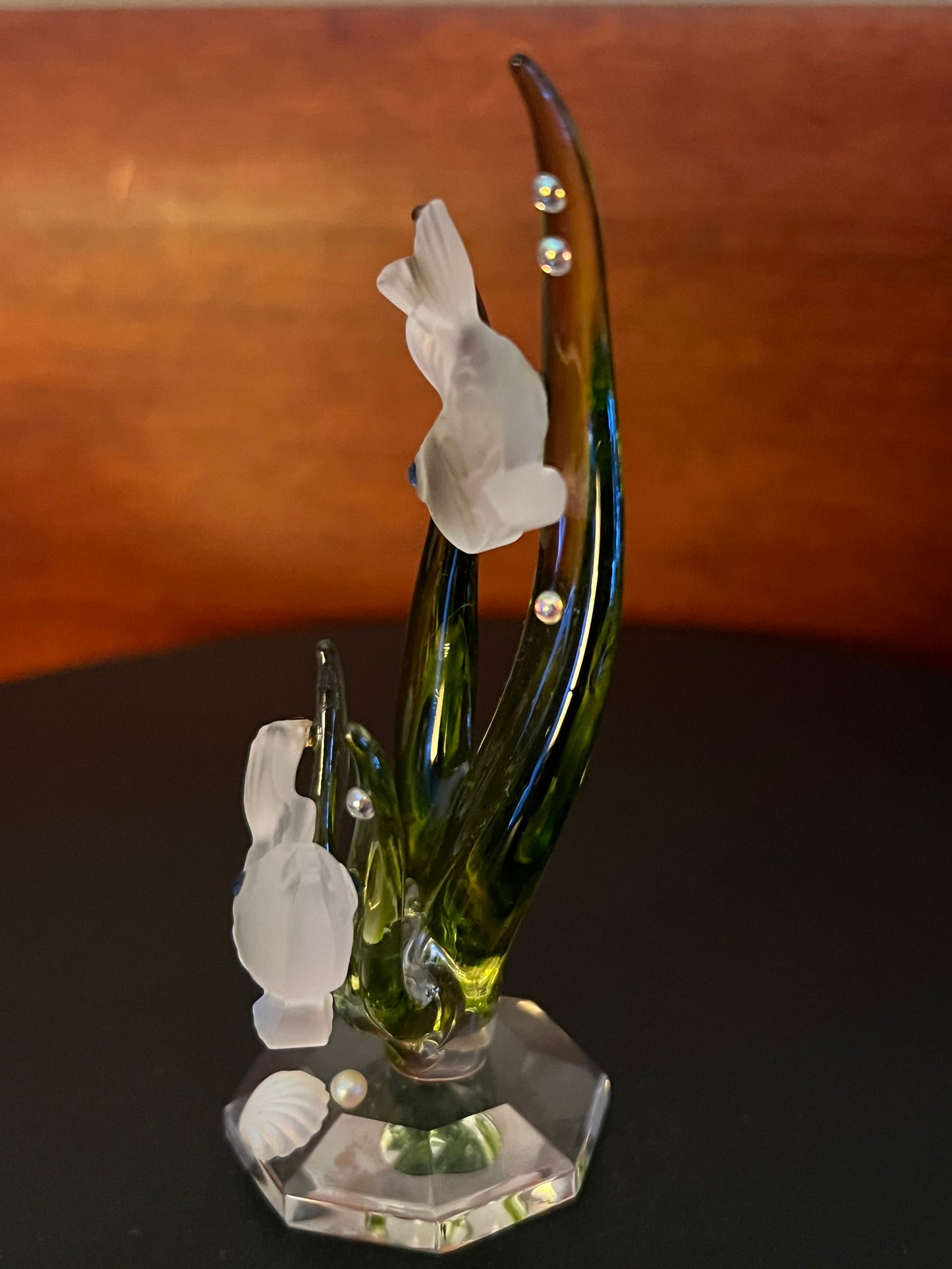 Vintage Underwater Sea Crystal Figurine, Sea Grass with Fish, Sea Figure, Fish Figurine, Lover Antiques and Vintage