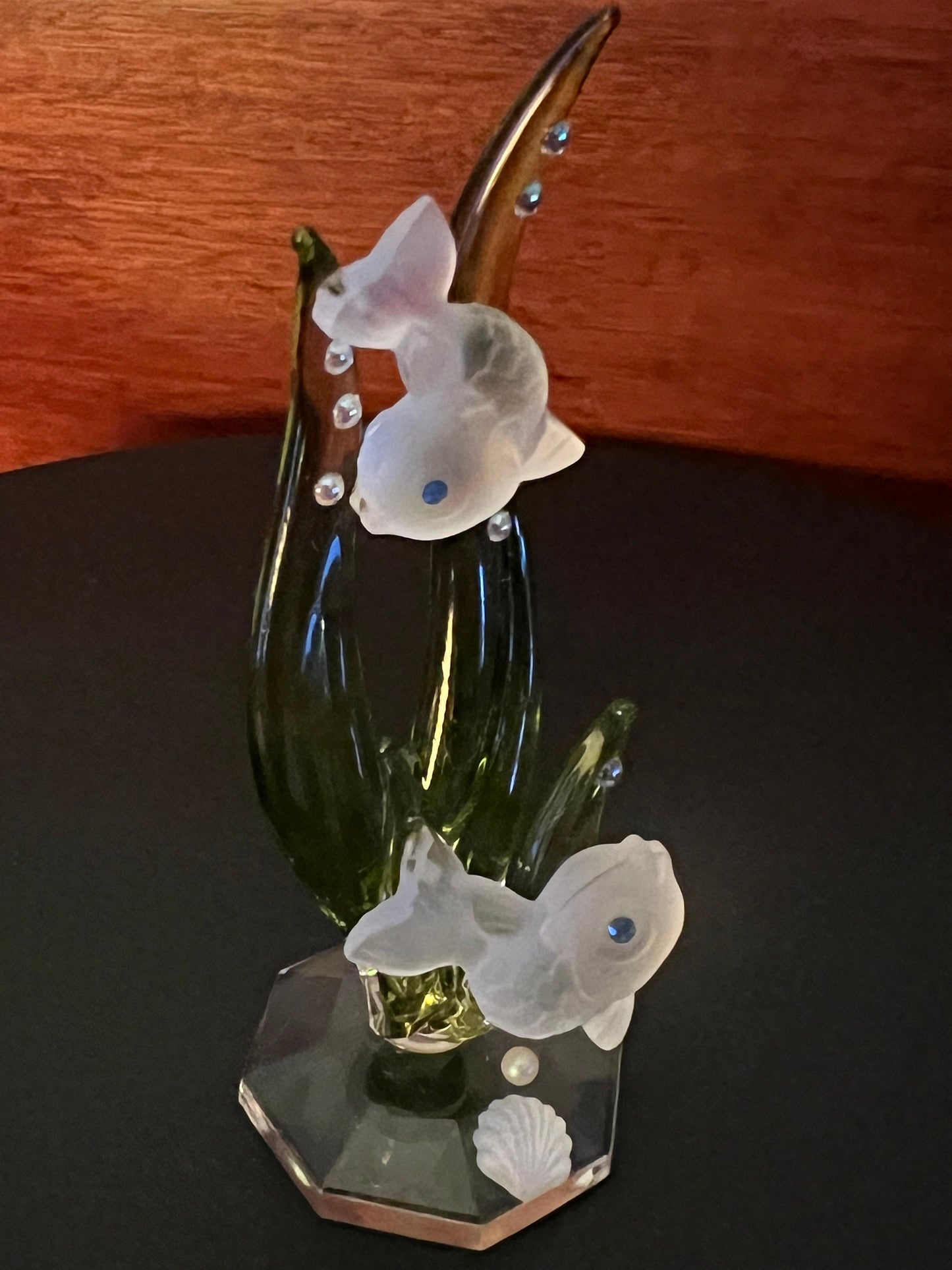 Vintage Underwater Sea Crystal Figurine, Sea Grass with Fish, Sea Figure, Fish Figurine, Lover Antiques and Vintage
