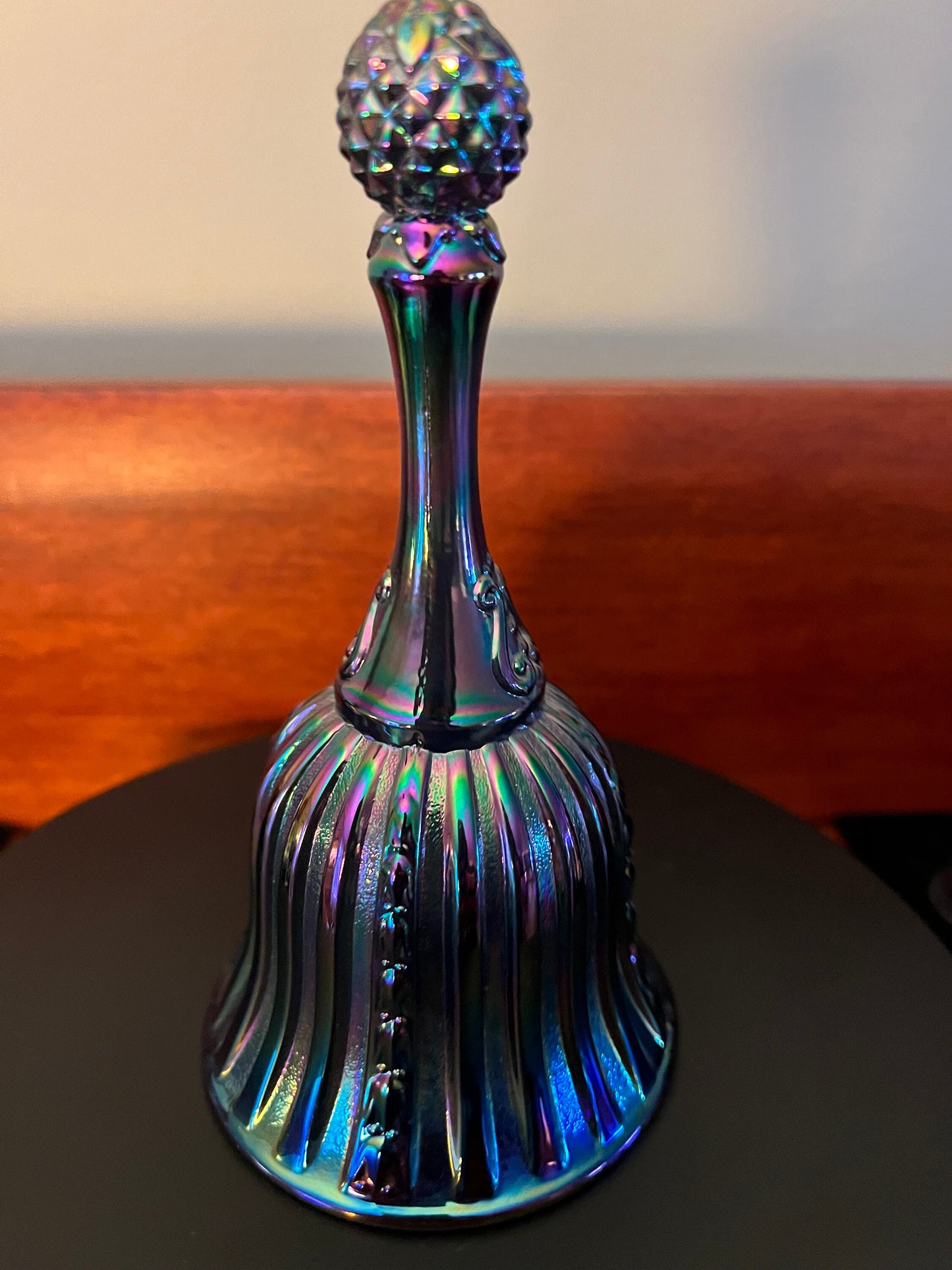 Vintage Fenton Iridescent Red Carnival Glass Bell Glass Art Lover Antiques and Vintage