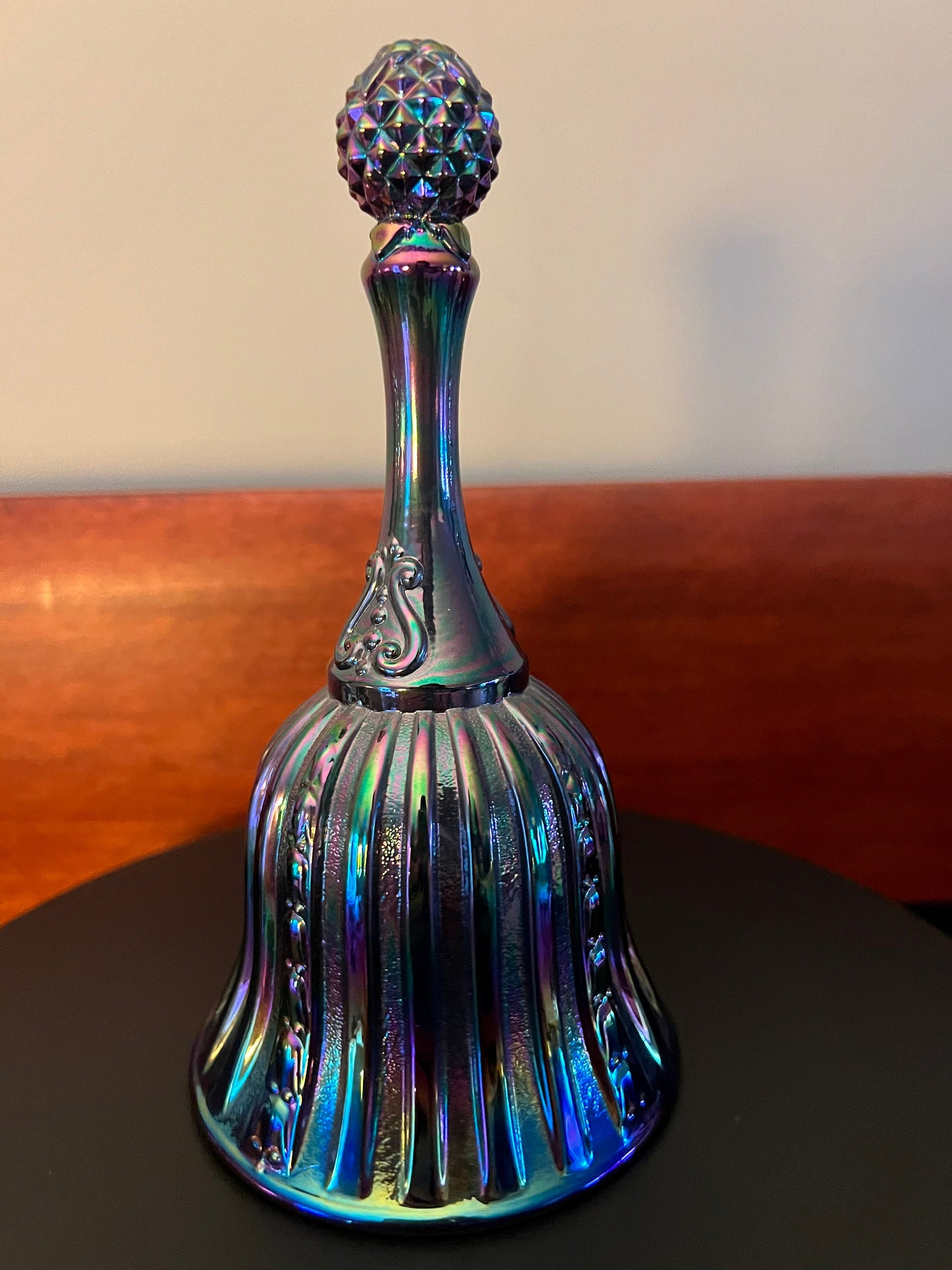 Vintage Fenton Iridescent Red Carnival Glass Bell Glass Art Lover Antiques and Vintage