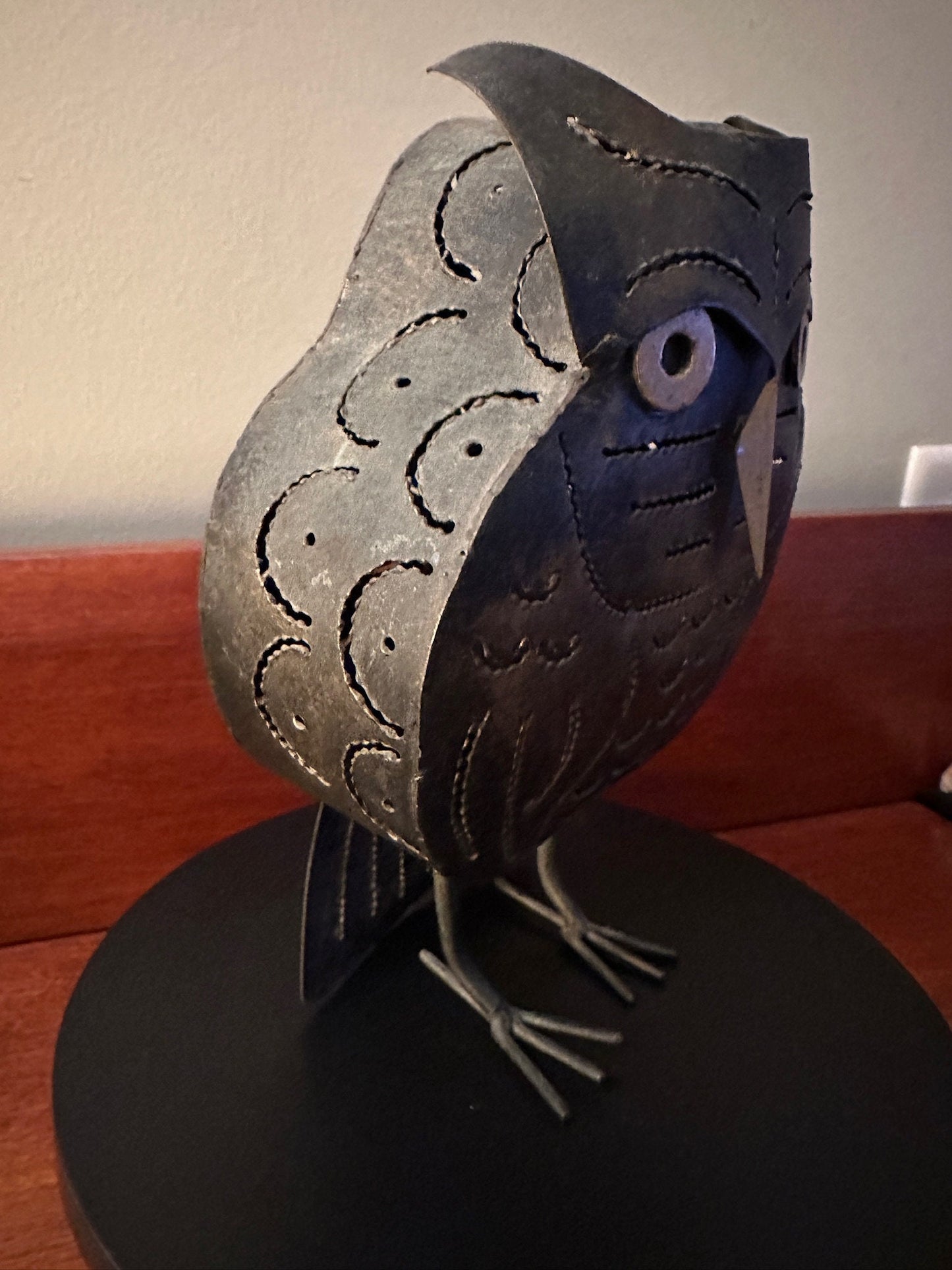 Vintage Owl Metal Art, Curtis Jere Style Owl, Mid Century Brutalist Owl, Owl Metal Art, Metal Owl, Lover Antiques and Vintage
