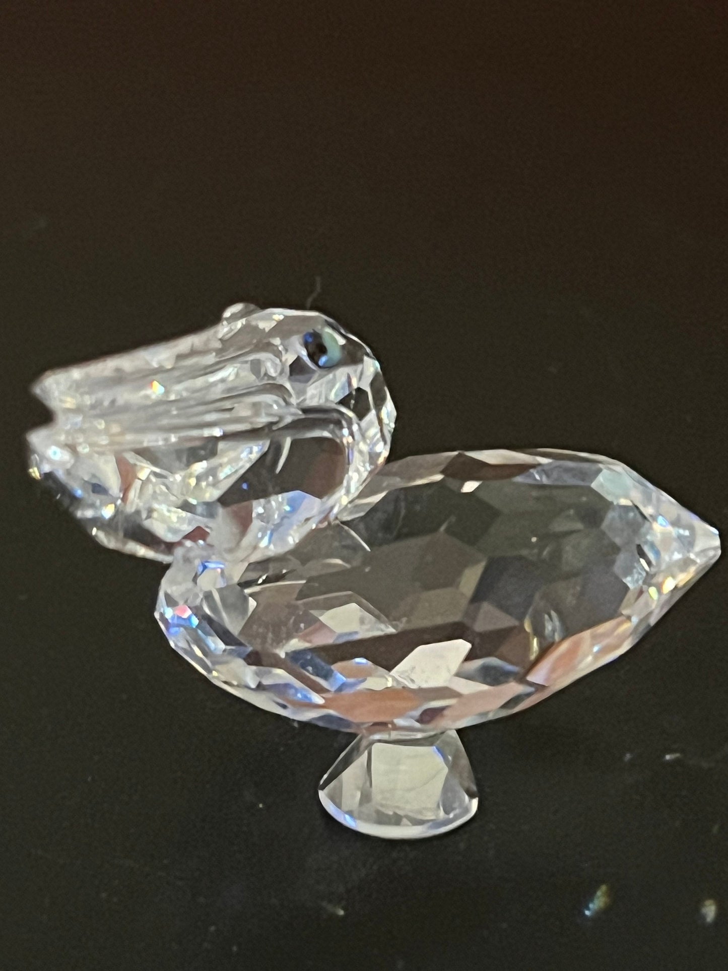 Vintage Swarvoski Pelican Crystal Figurine, Pelican Glass Art Mini Figure, Lover Antiques and Vintage