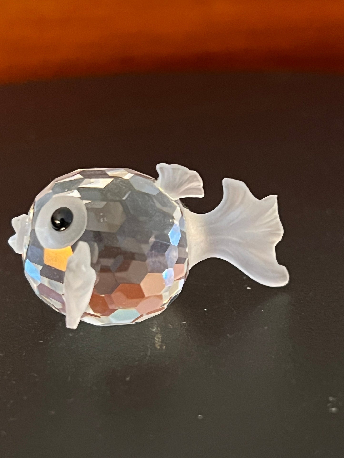 Vintage Fish Crystal Figurine, Mini Glass Fish Art, Crystal Glass Art Under the Sea, Lover Antiques and Vintage