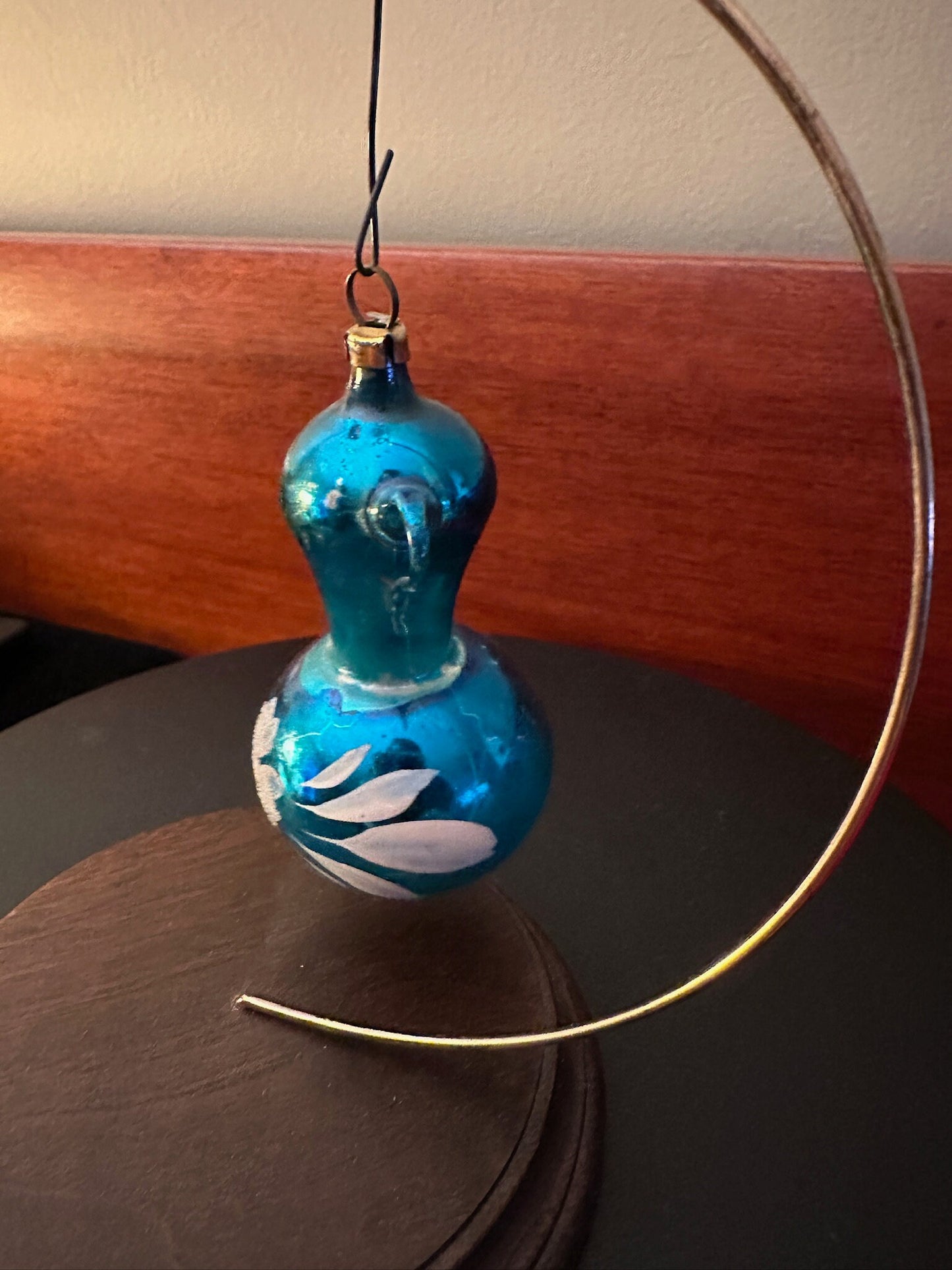 Vintage Blue Tea Pot Ornament, Hand Blown Teapot Ornament, Lover Antiques and Vintage