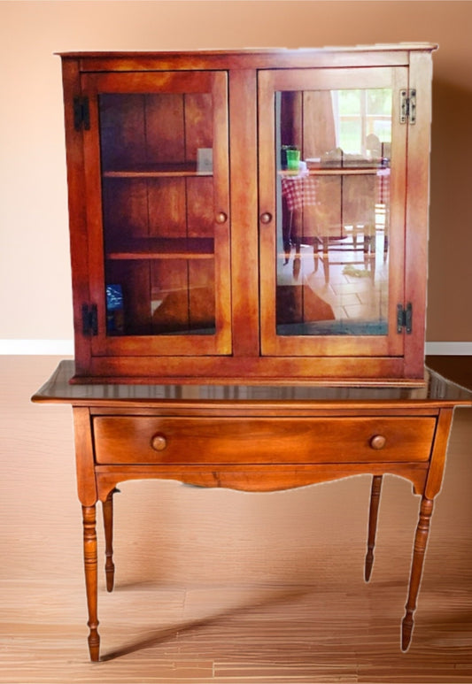 Cushman Colonial Creations Farmhouse Server No. 7012 & Farmhouse China Cabinet Closet No. 7014 Lover Antiques and Vintage
