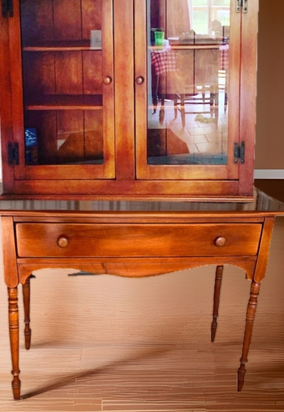 Cushman Colonial Creations Farmhouse Server No. 7012 & Farmhouse China Cabinet Closet No. 7014 Lover Antiques and Vintage