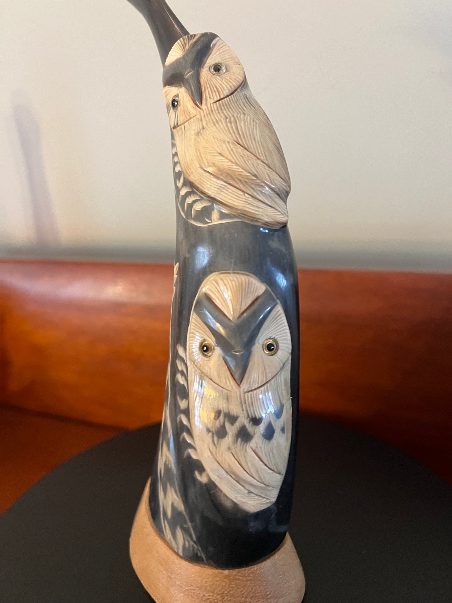 Vintage Twin Owls Sculpture, Hand Carved and Painted Owl Duo Figurine, Lover Antiques and Vintage