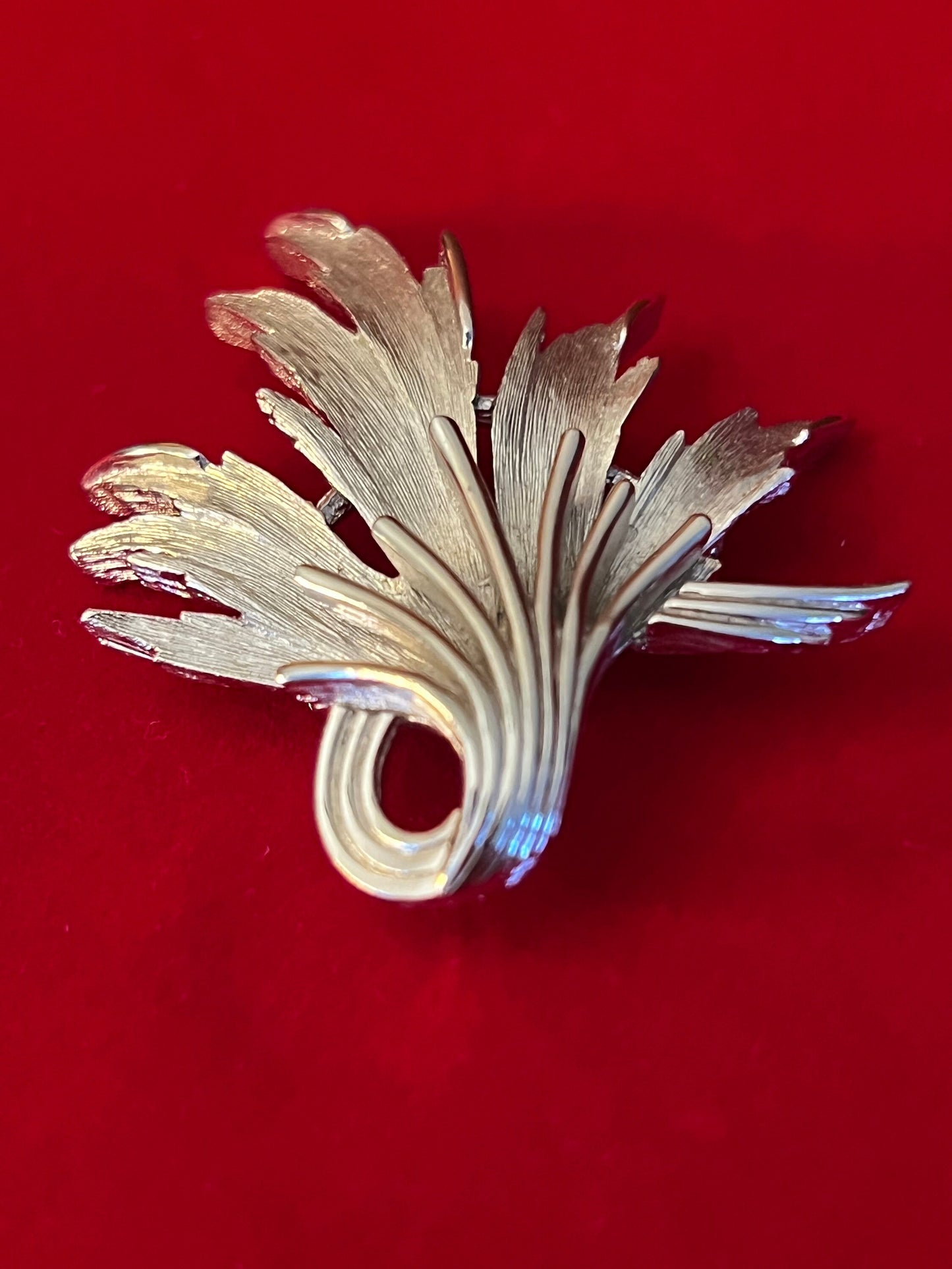 Vintage Crown Trifari Silver Bright Spray Brooch, Trifari Silver Pin, Unique Trifari Coat Pin, Lover Antiques and Vintage