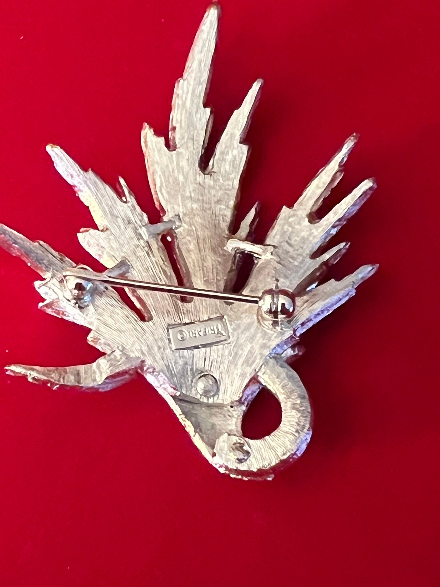 Vintage Crown Trifari Silver Bright Spray Brooch, Trifari Silver Pin, Unique Trifari Coat Pin, Lover Antiques and Vintage