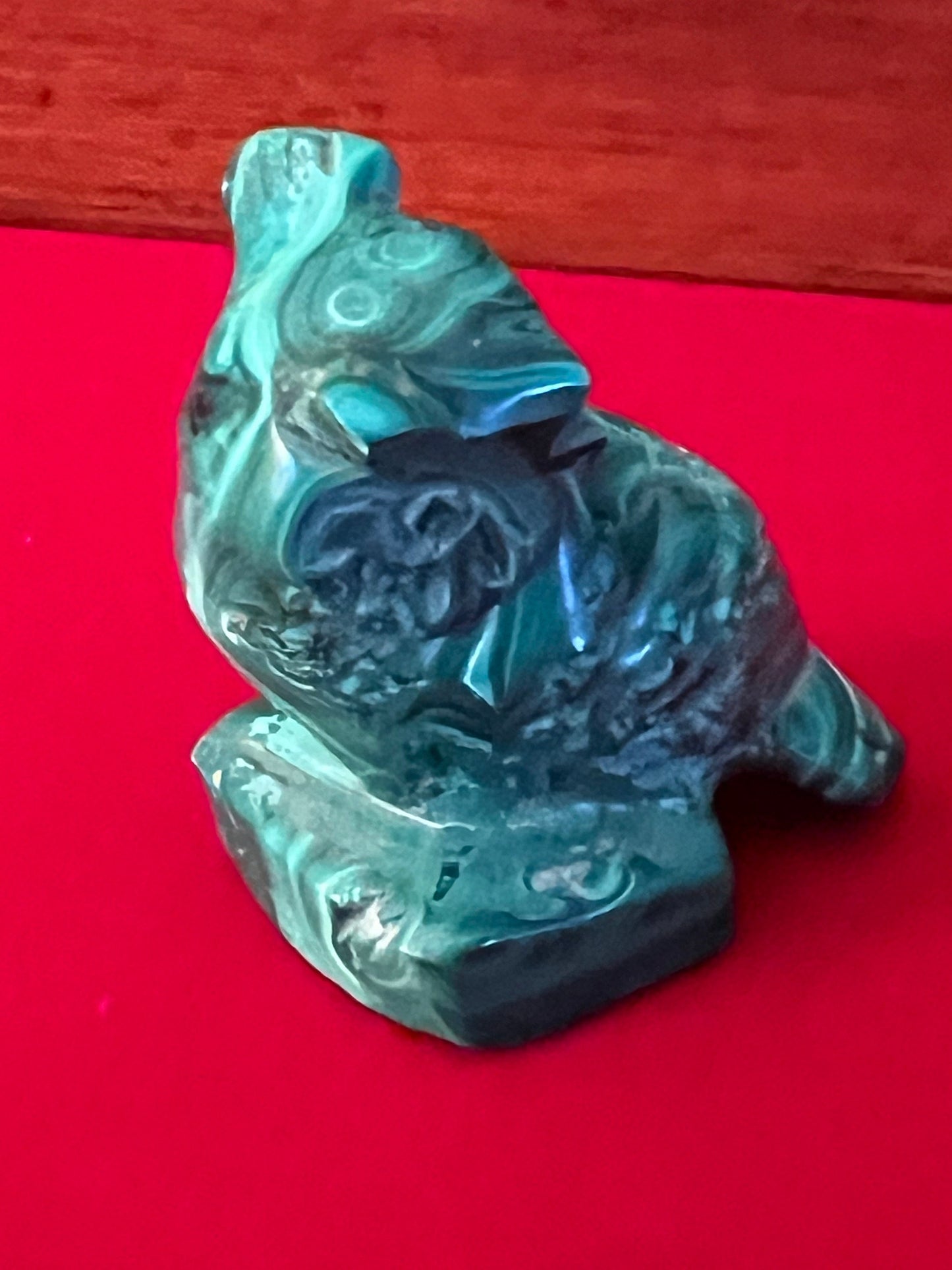 Vintage Carved Malachite Stone Owl on Pedestal Base, Green Stone Owl Figurine, Lover Antiques and Vintage