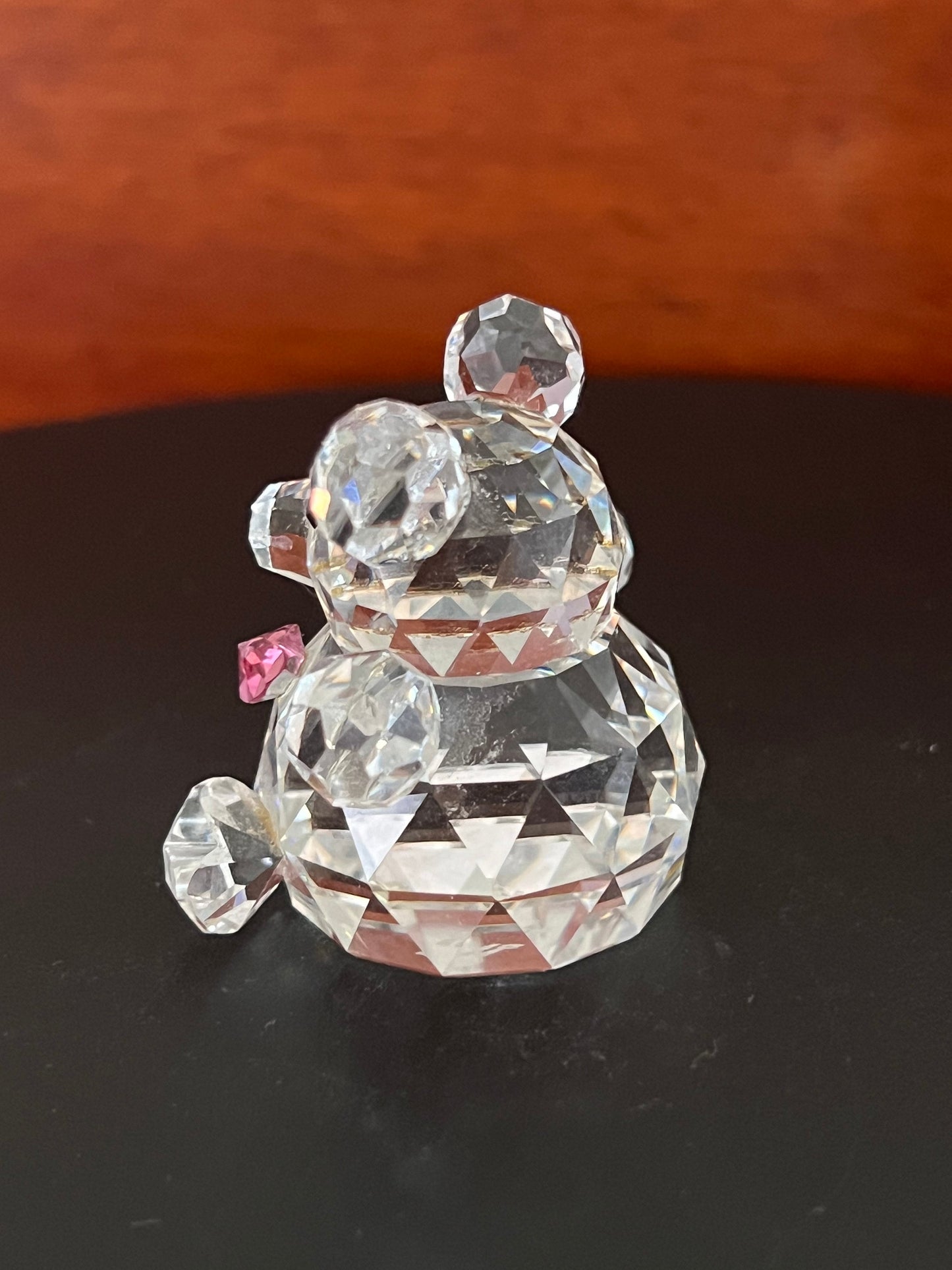 Swarovski Crystal Pink Heart Birthday Bear, Princess Mo Mini Color Crystal Figurine Bear Crystal Figurine, Swarovski Bear Woodland Animals