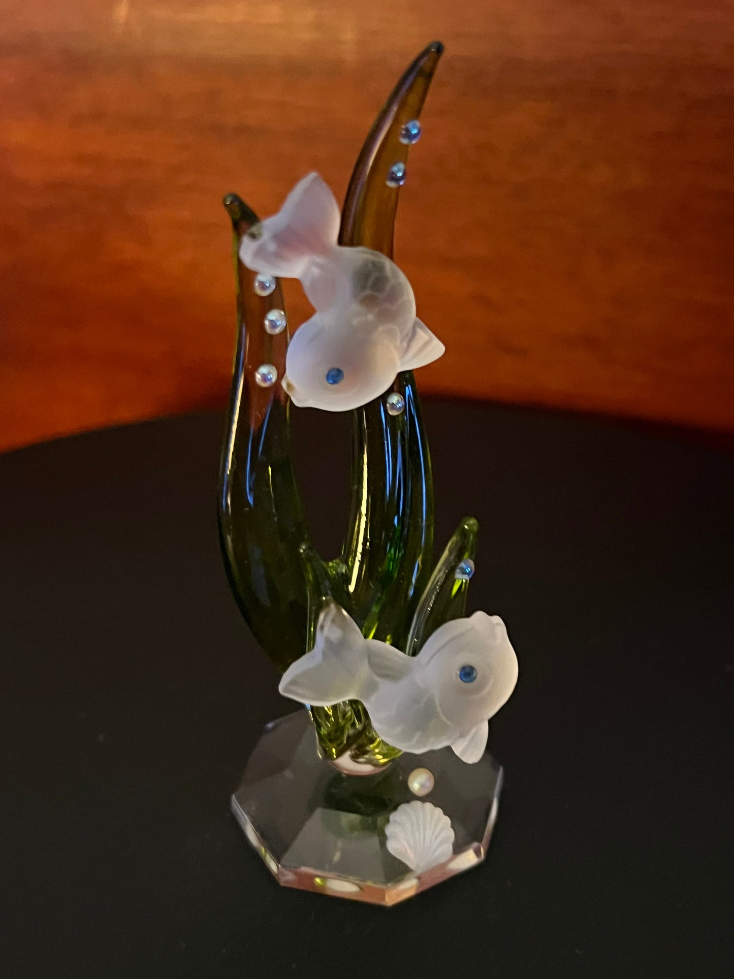 Vintage Underwater Sea Crystal Figurine, Sea Grass with Fish, Sea Figure, Fish Figurine, Lover Antiques and Vintage