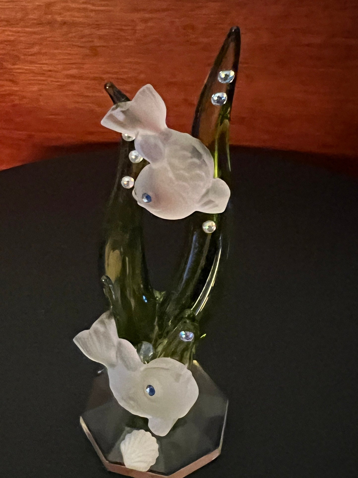 Vintage Underwater Sea Crystal Figurine, Sea Grass with Fish, Sea Figure, Fish Figurine, Lover Antiques and Vintage